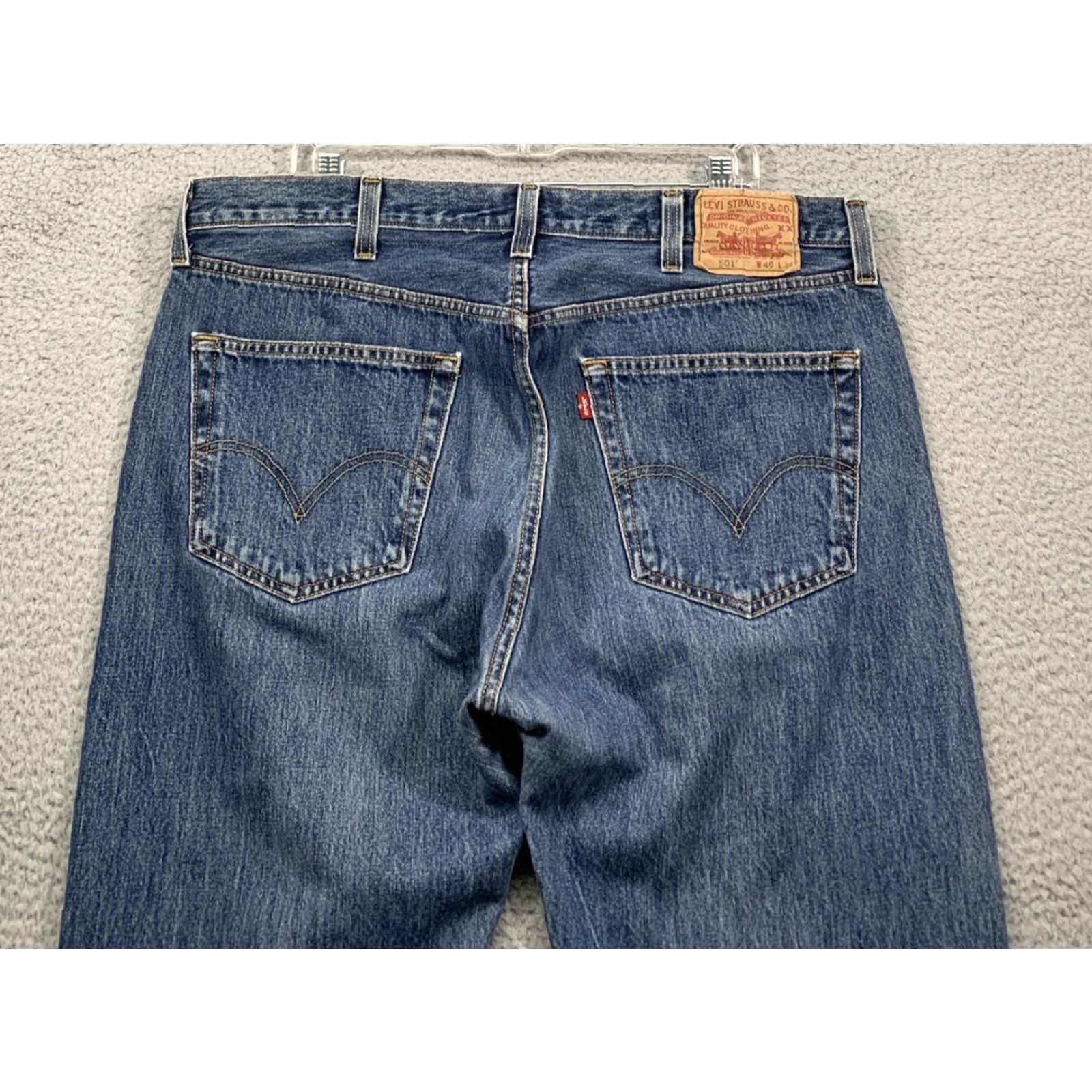Levi's Levi’s Levi 501 Jeans Men’s 40X33 Blue Dark Wash Button Fly Straight Leg Jeans Mens 40x33 Light? Size US 40 / EU 56 - 5 Thumbnail