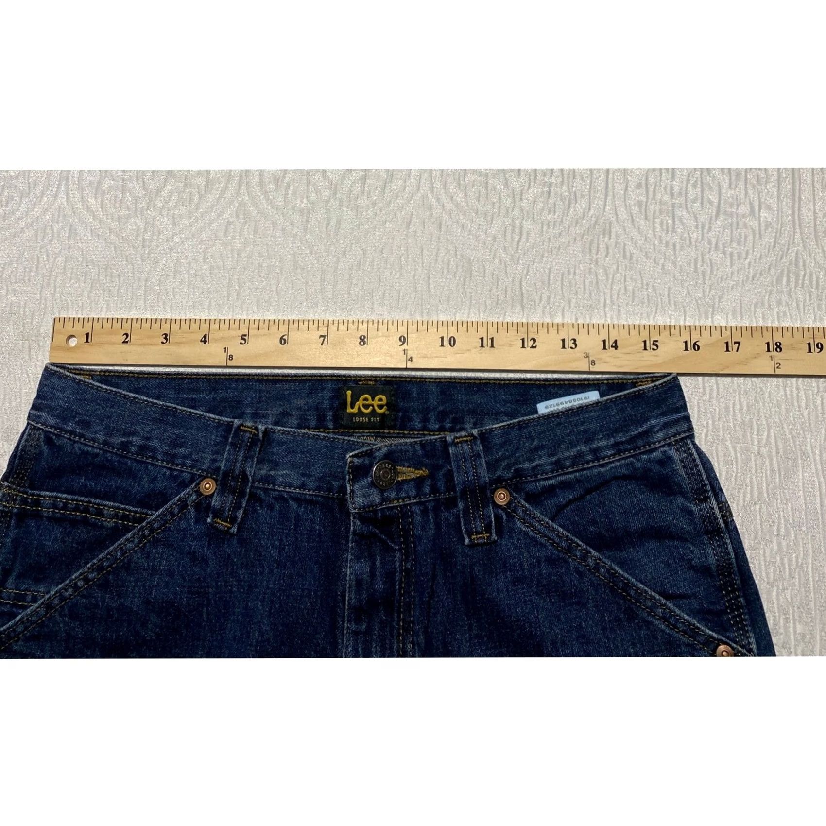 Lee Lee Mens Loose Fit Carpenter Jeans Dark Wash Blue Denim 31x32 Size US 31 - 3 Thumbnail