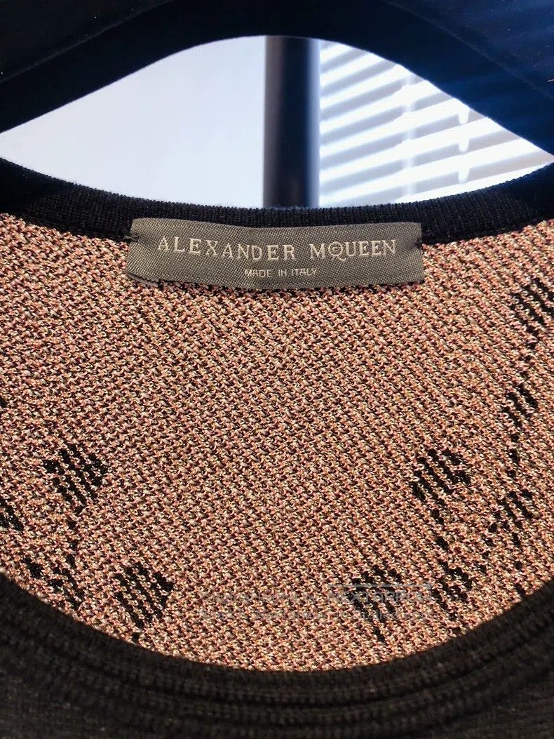 Alexander McQueen Alexander Mcqueen Black butterfly print pattern knitted dr Size L / US 10 / IT 46 - 7 Thumbnail