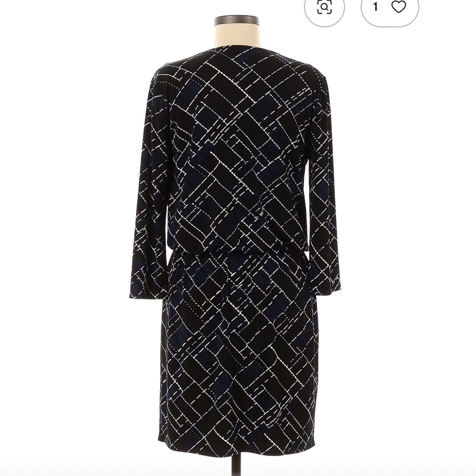 Other White House Black Market Size M Casual Dress Black Geometric Size M / US 6-8 / IT 42-44 - 2 Thumbnail