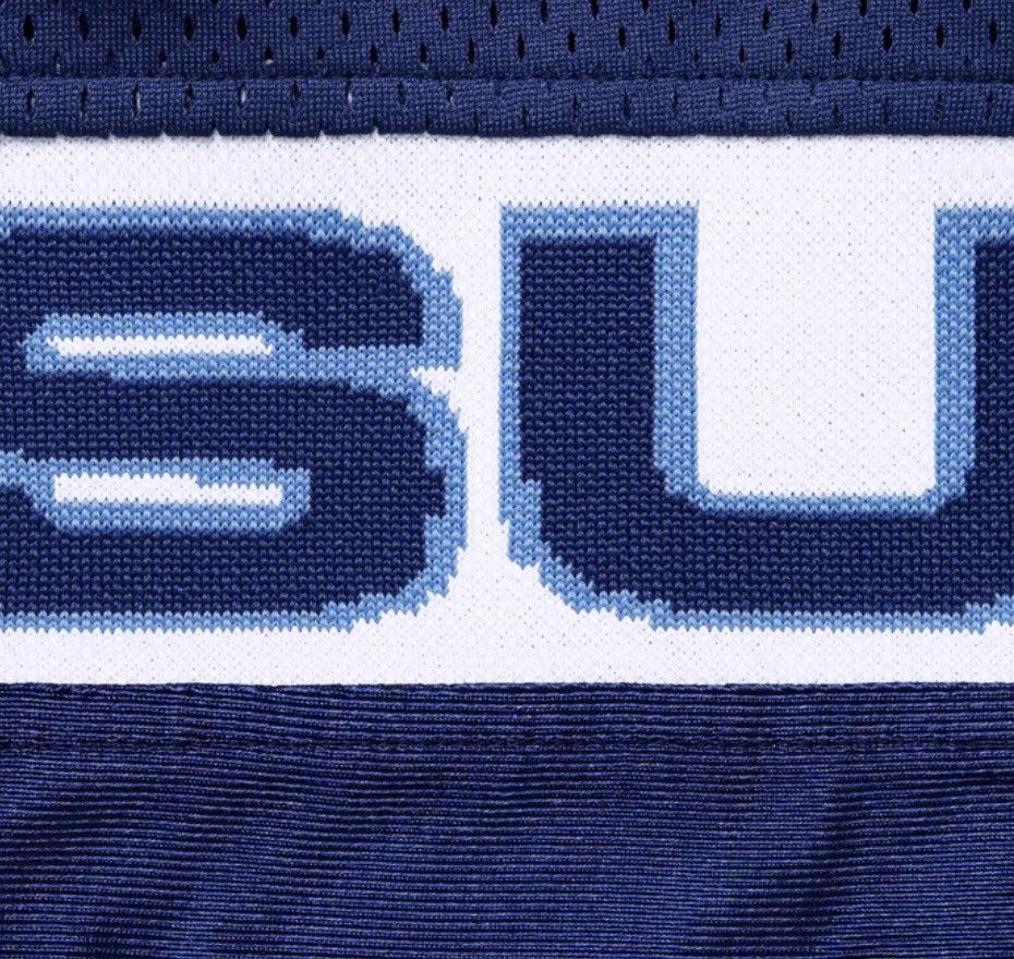 Supreme × Vintage Supreme Jacquard Rib Football Jersey Navy Blue Size US M / EU 48-50 / 2 - 3 Thumbnail