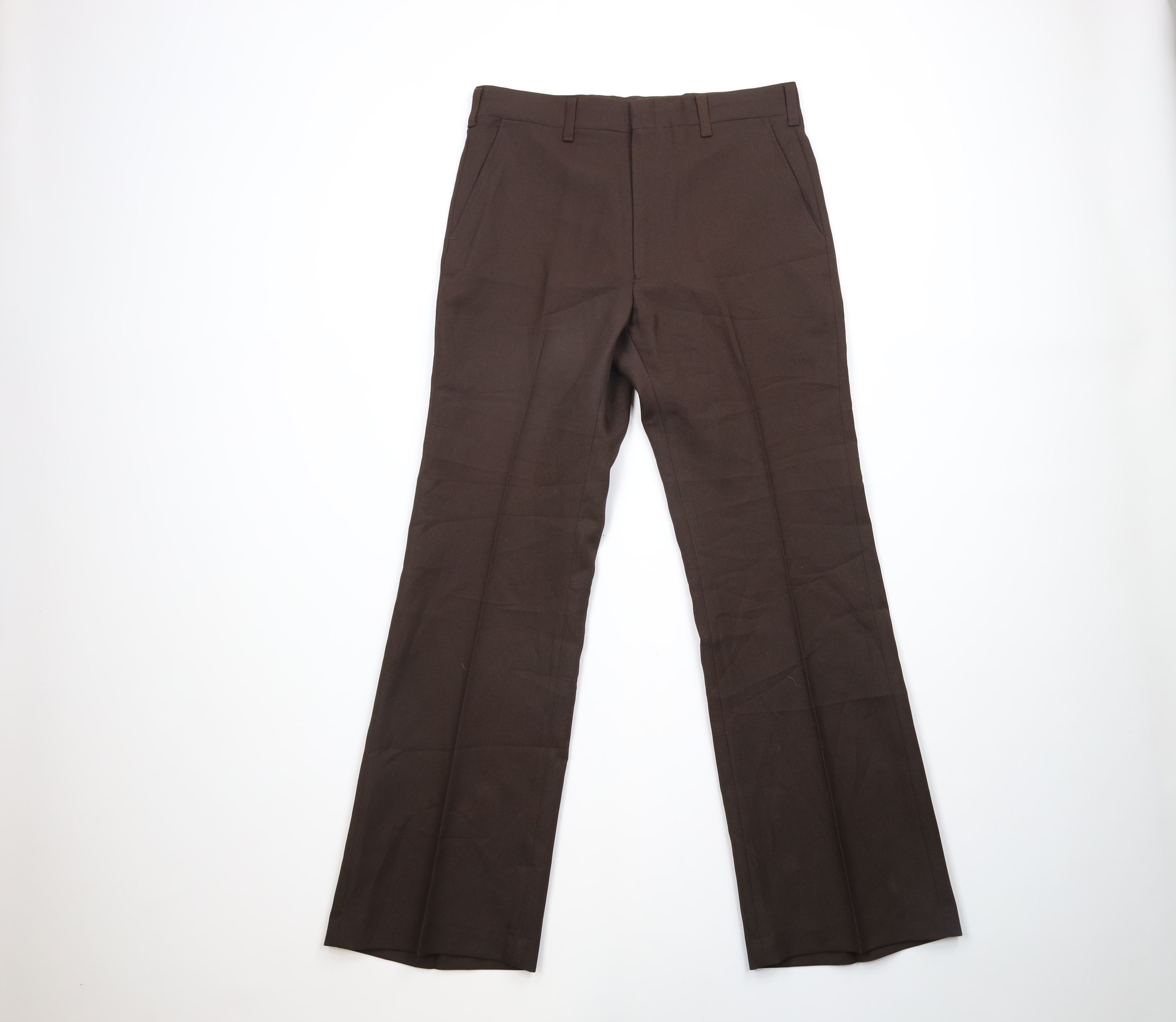 Vintage Vintage 70s Streetwear Knit Flared Bell Bottoms Pants Brown Size US 32 / EU 48 - 1 Preview