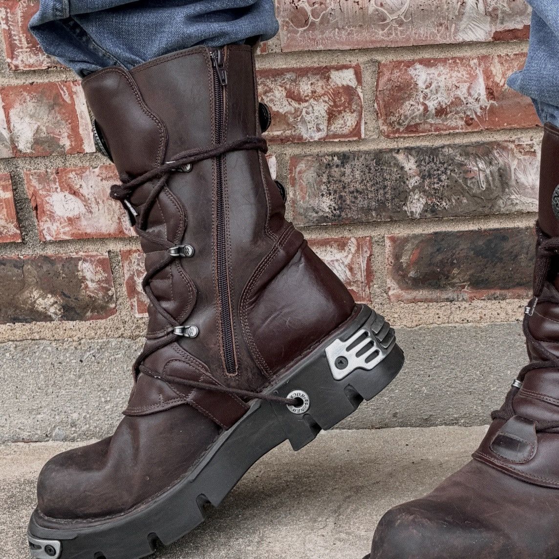 New Rock New Rock Brown High Boots Size US 12 / EU 45 - 5 Thumbnail