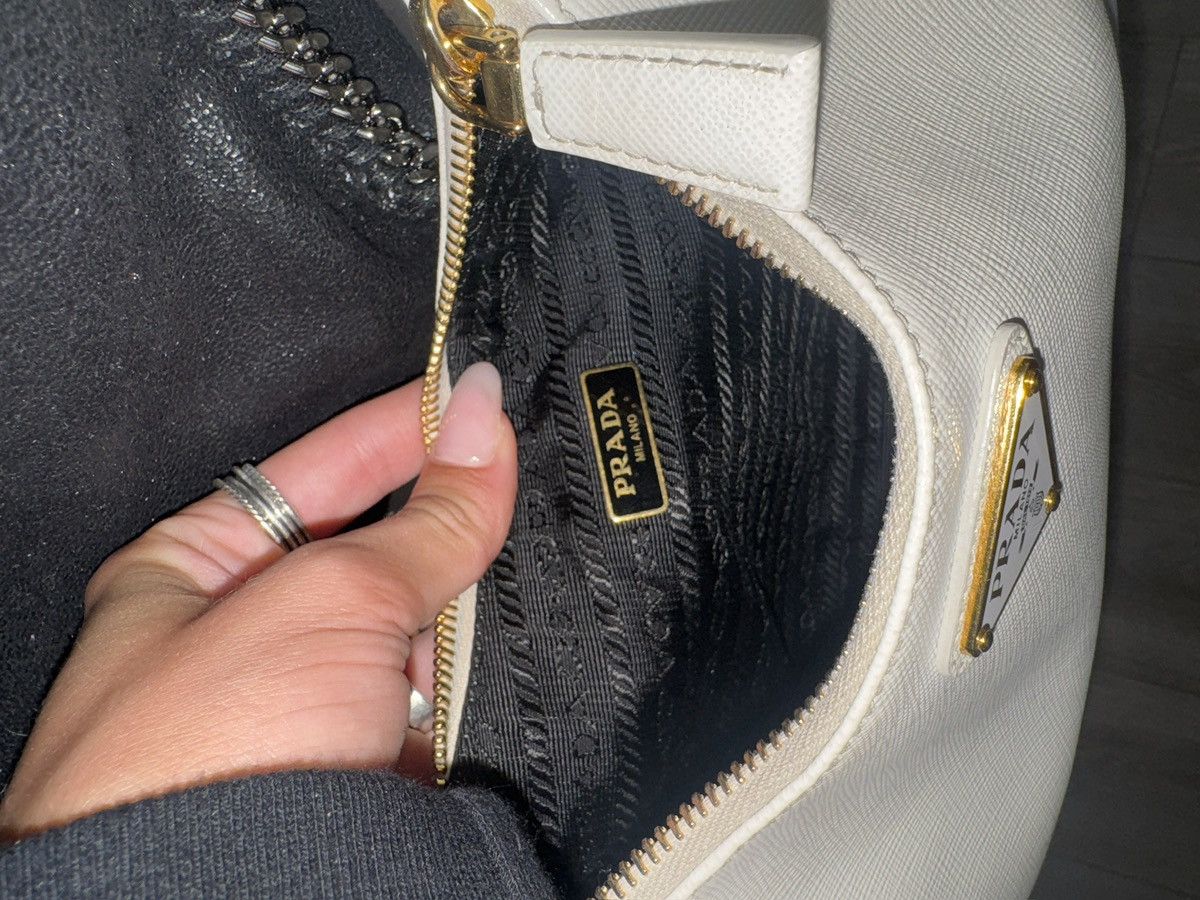 Prada White Prada Mini Saffiano Leather Bag Size ONE SIZE - 3 Thumbnail