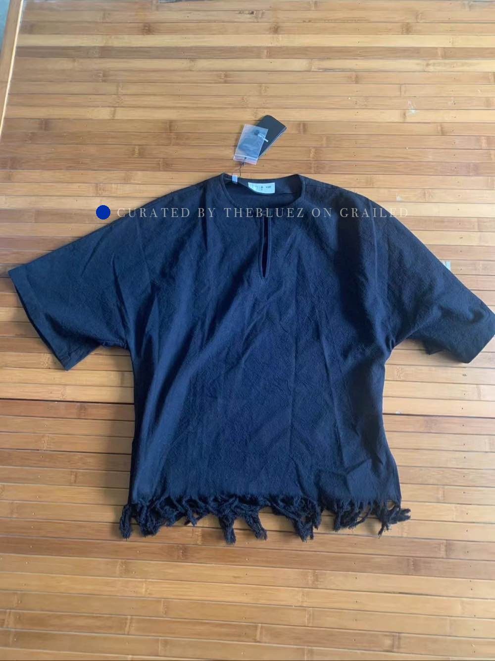 Saint Laurent Paris Black Fringe Hem Tunic T-Shirt, Size M Size US M / EU 48-50 / 2 - 1 Thumbnail