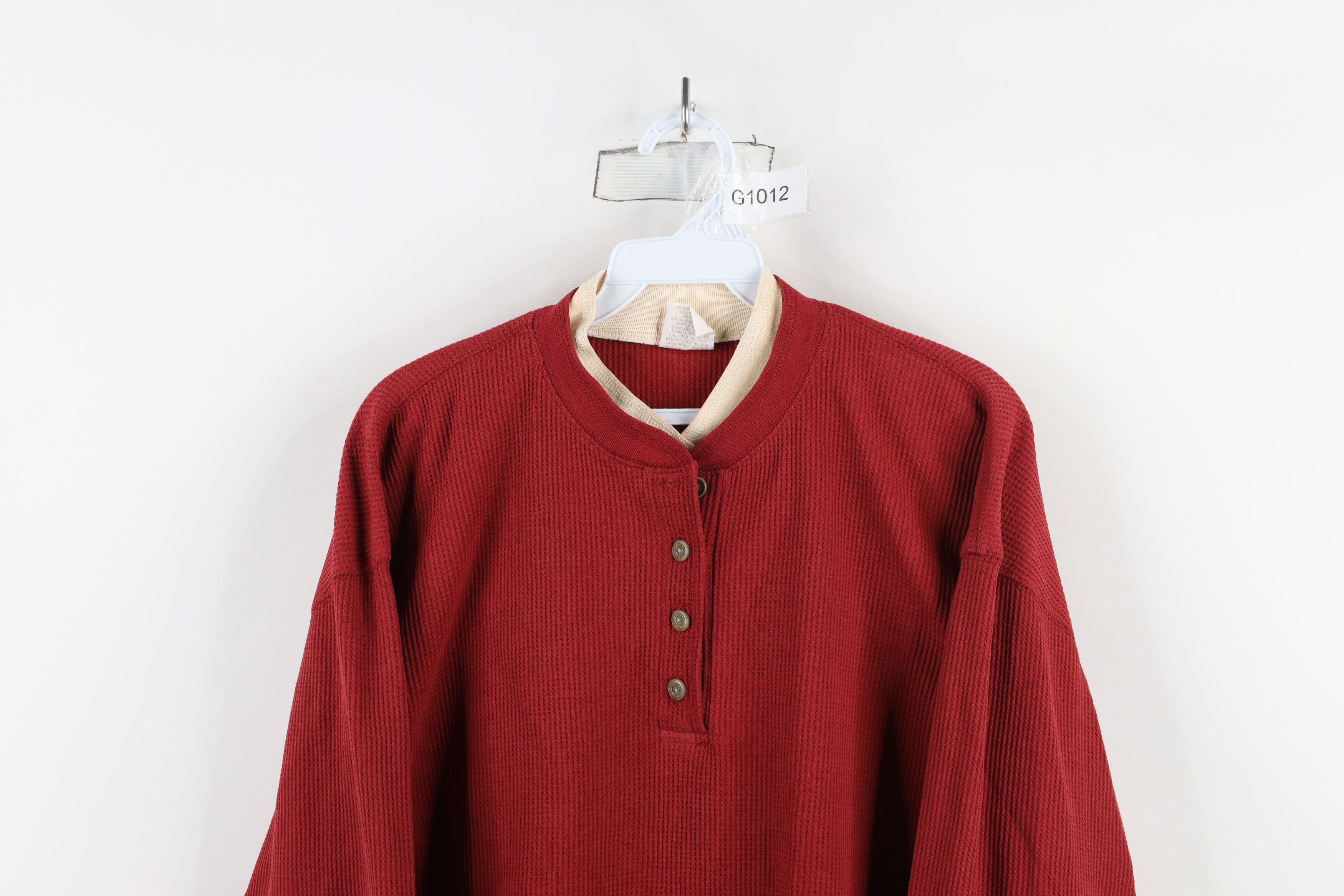 Vintage Vintage 90s Streetwear Layered Thermal Waffle Knit T-Shirt Size L / US 10 / IT 46 - 2 Thumbnail