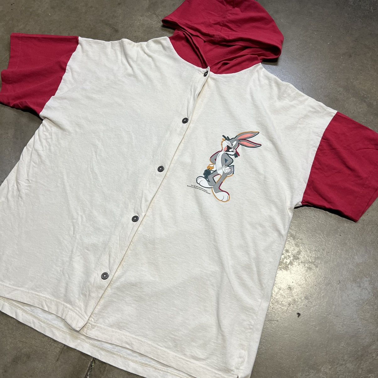 Vintage × Warner Bros Vintage 90s Bugs Bunny Looney Tunes Hoodie Graphic Tee Size US L / EU 52-54 / 3 - 2 Thumbnail
