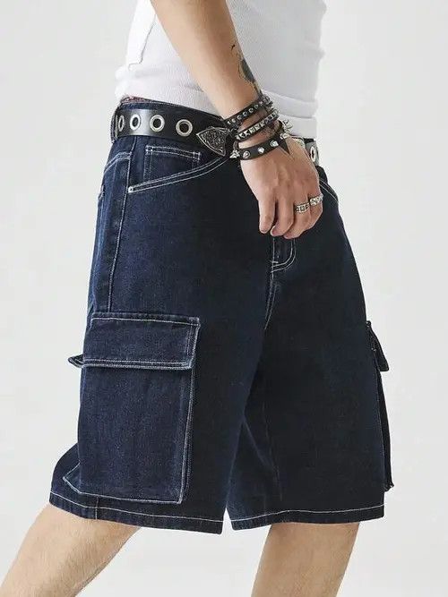 Jean × Vintage Cargo Jeans denim Drip Shorts Size US 36 / EU 52 - 1 Thumbnail