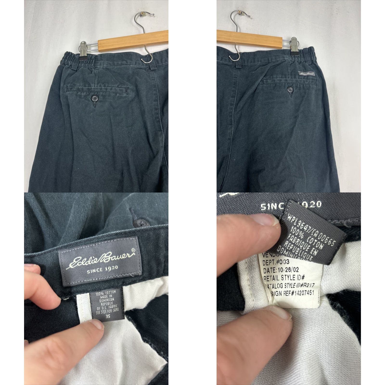 Eddie Bauer Eddie Bauer Pants Men 35x28.5 Blue Chino Elastic Waist Relaxed Fit Cotton Size US 35 - 9 Thumbnail
