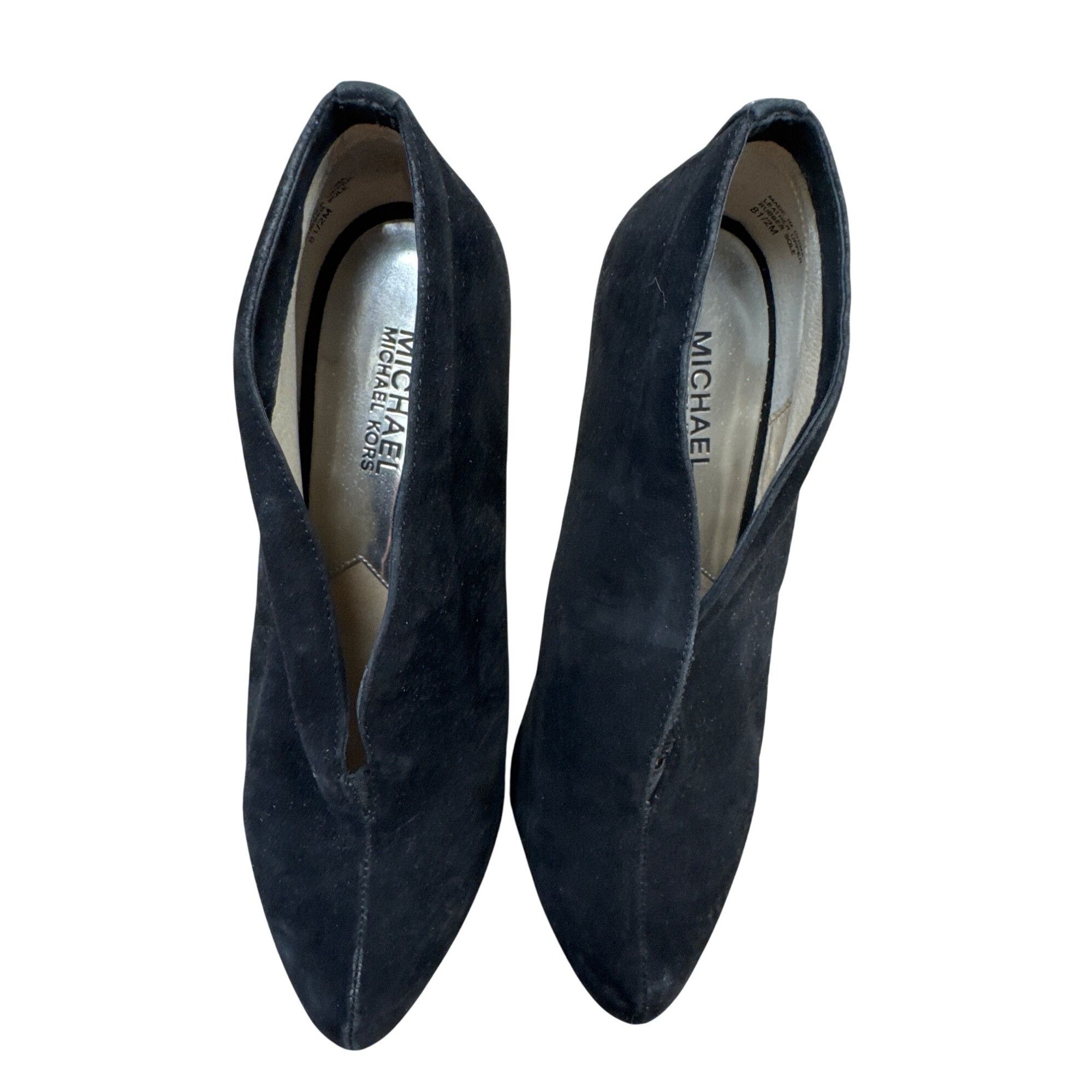 Michael Kors Michael Kors Womens Black Suede 4.5" Heels Size 8.5M SKU 703 Size US 8.5 / IT 38.5 - 10 Thumbnail