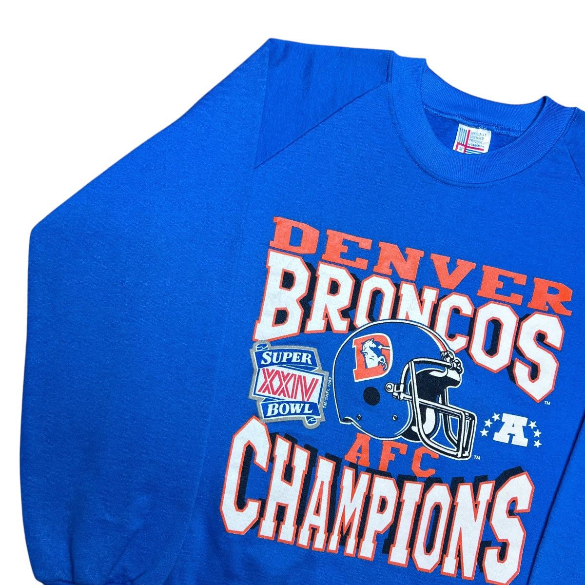 NFL × Vintage 1989 NFL Denver Broncos AFC Champions Pullover Sweatshirt Size US M / EU 48-50 / 2 - 14 Thumbnail