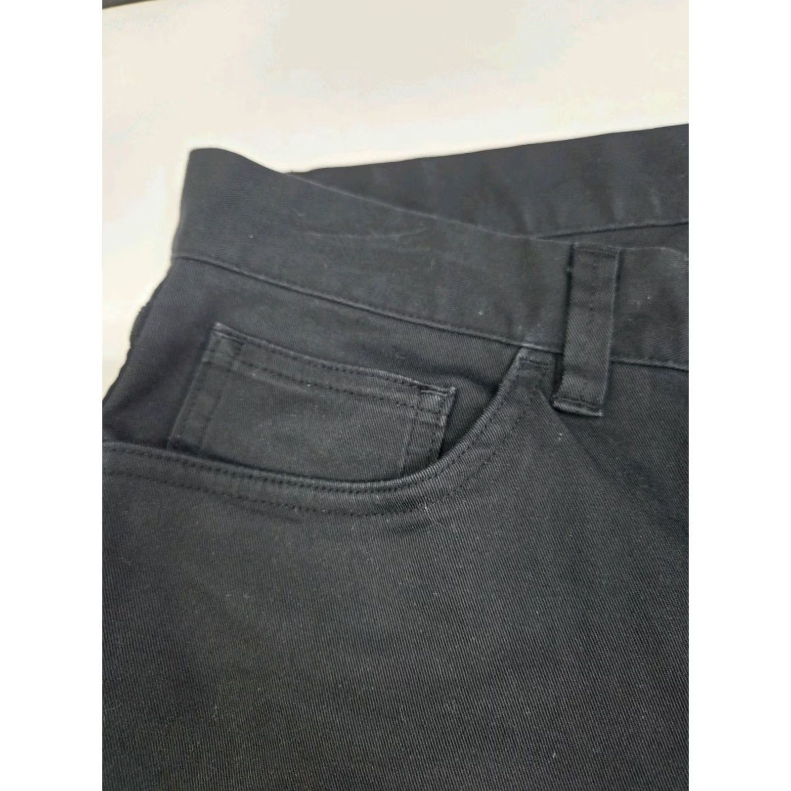 Theory Theory Mens Black Mid Rise Button Fly Pants 31/32 Size 31 Regular Straight 5-Pocket Chino Cotton Polyurethane City College Preppy Mens Size US 31 - 7 Thumbnail