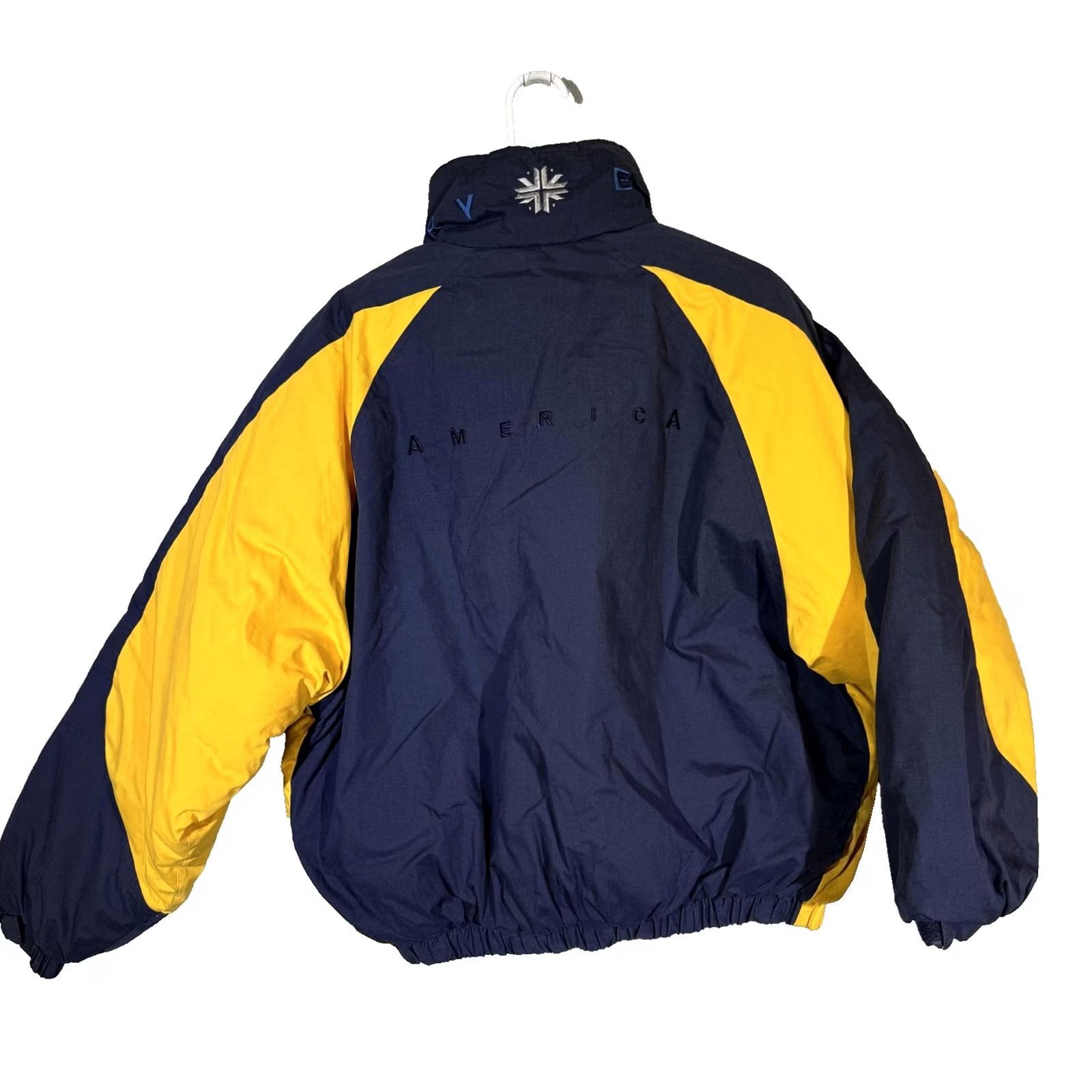 Perry Ellis Perry Ellis Ski / Snowboard Jacket Mens Medium Yellow Navy Insulated Winter Coat Size US M / EU 48-50 / 2 - 2 Thumbnail