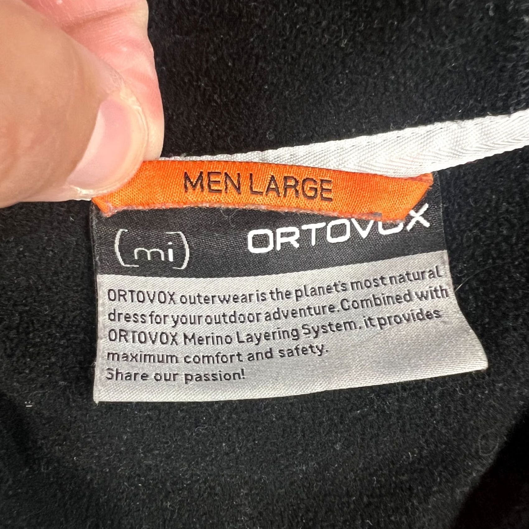 ORTOVOX Ortovox Merino Wool Hoodie Half Zip Pullover Sweatshirt Jacket Large Mens Black Size US L / EU 52-54 / 3 - 3 Thumbnail