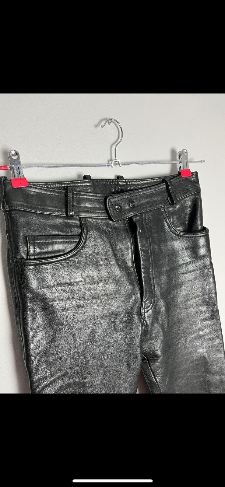 Leather Vintage leather pants motorcycle y2k Size US 28 / EU 44 - 2 Thumbnail