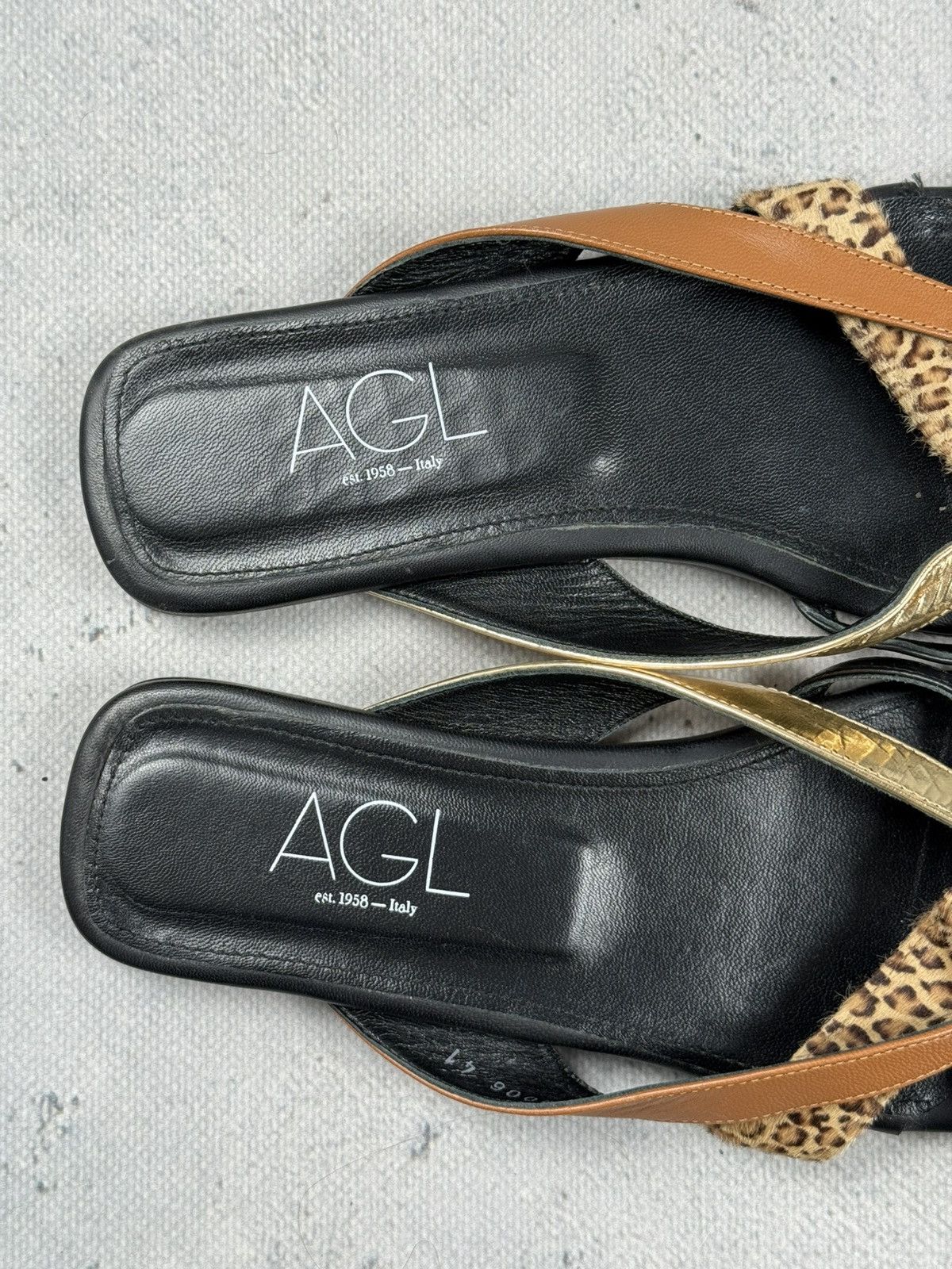 AGL AGL Archive Leather Leopard Strap Sandals Minimalist Italy Size US 10.5 / IT 40.5 - 7 Thumbnail