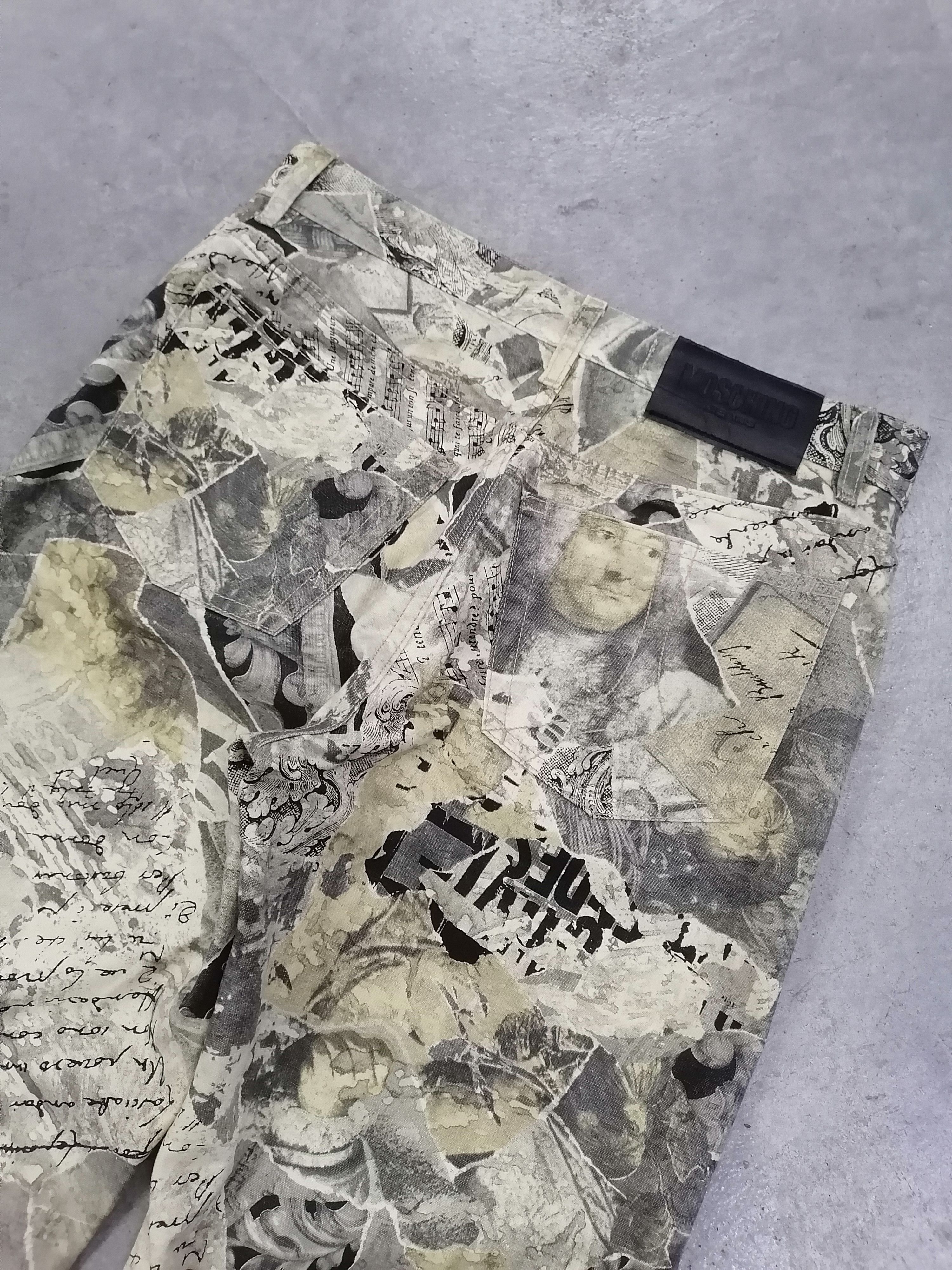 Moschino Vintage 90s Moschino Jeans Collage Print Pants Archive Italy Size US 29 - 10 Thumbnail