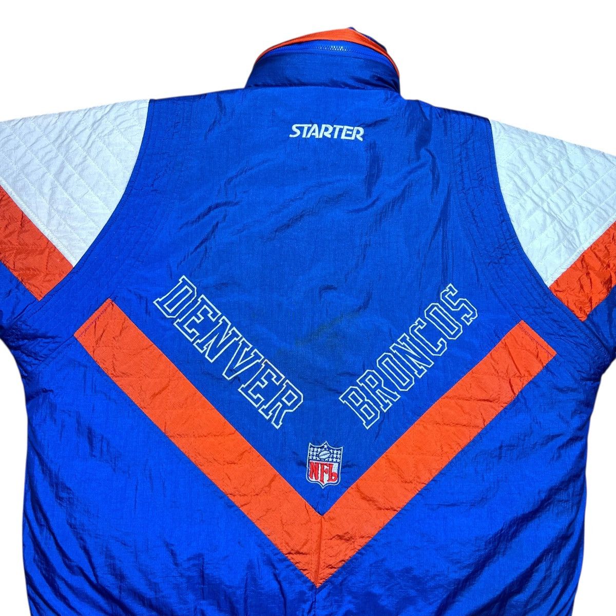 Starter Vintage 1990s NFL Denver Broncos Starter Blue Puffer Jacket Size US L / EU 52-54 / 3 - 12 Thumbnail