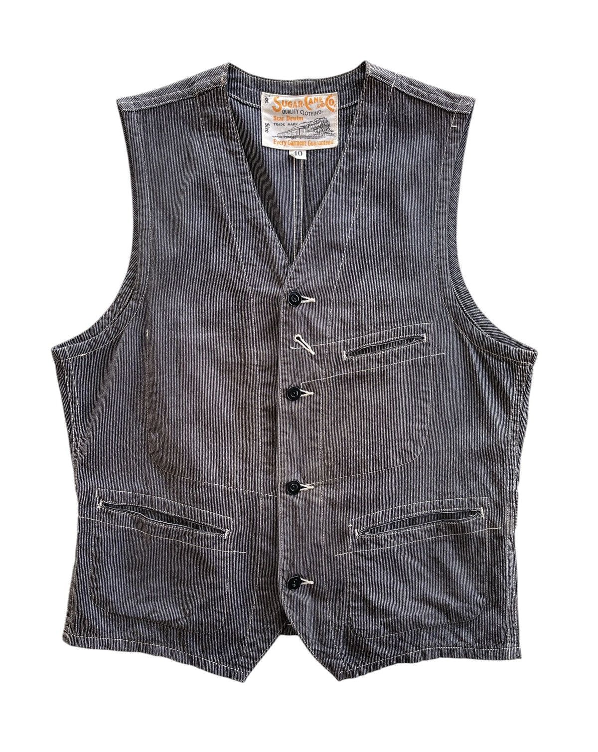 Sugar Cane Sugar Cane SC13529 Toyo Enterprise Hickory Stripe Vest Size US M / EU 48-50 / 2 - 1 Thumbnail