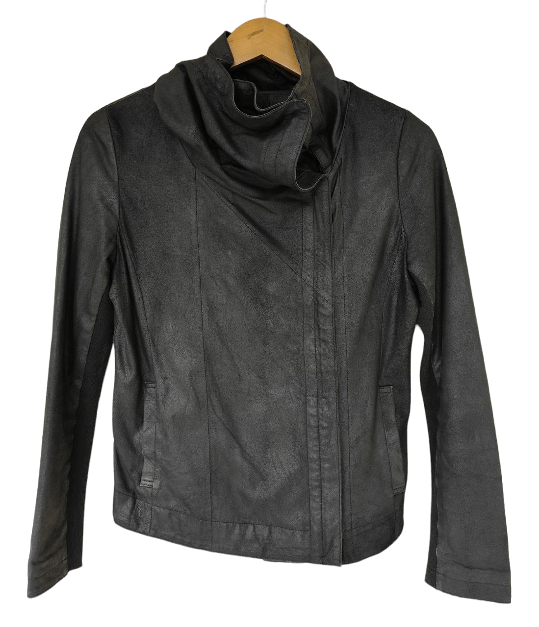 Patrizia Pepe ❎ Patrizia Pepe High Collar Goat Leather Jacket Size XS / US 0-2 / IT 36-38 - 1 Thumbnail