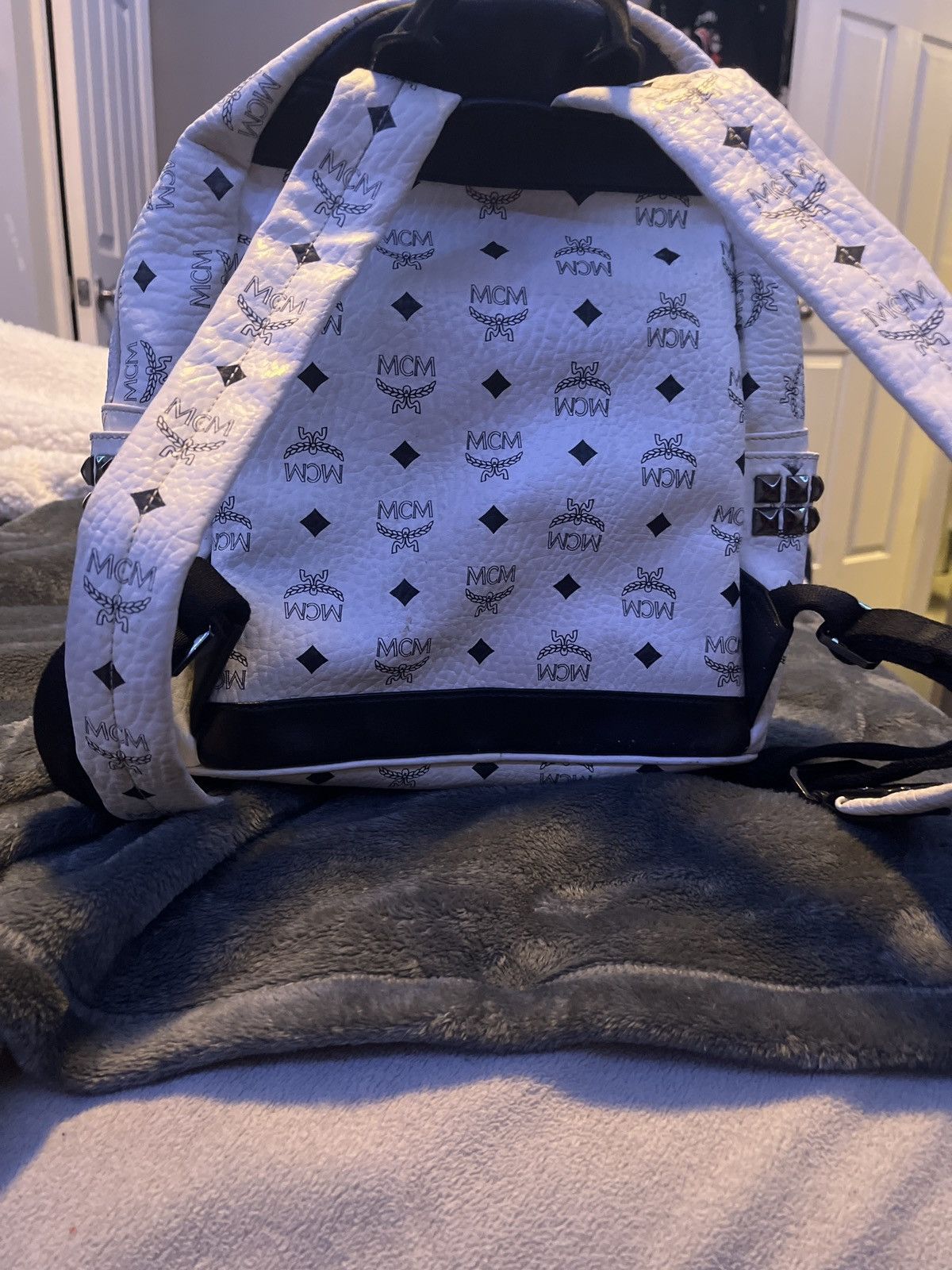 MCM White Mcm studded mini backpack Size ONE SIZE - 5 Thumbnail