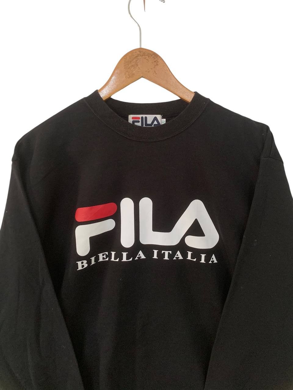 Fila × Vintage Vintage Fila Sweatshirt Big Logo 90s Large Black Size US L / EU 52-54 / 3 - 2 Thumbnail