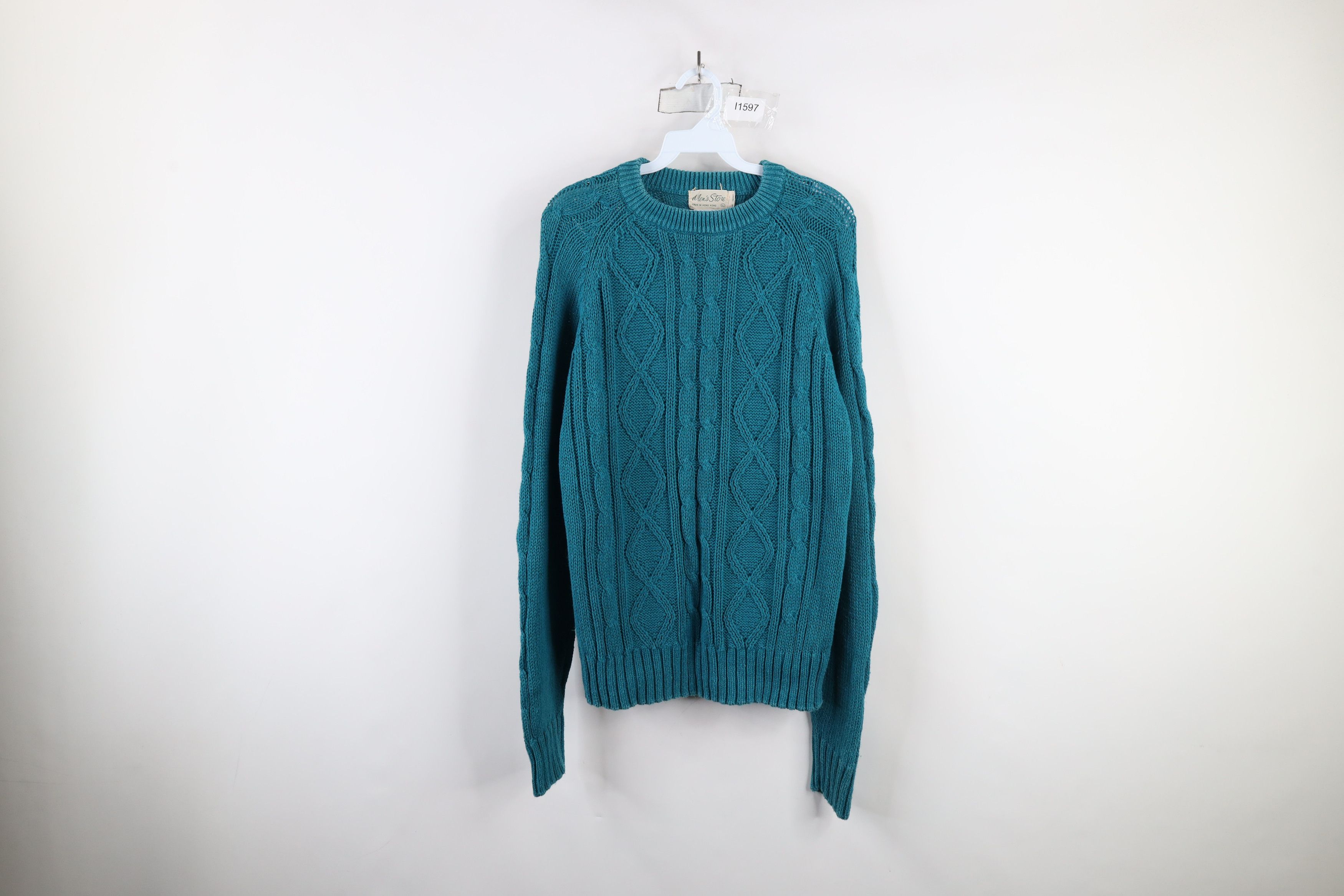 Vintage Vintage 90s Streetwear Donegal Chunky Knit Fisherman Sweater Size US L / EU 52-54 / 3 - 1 Thumbnail