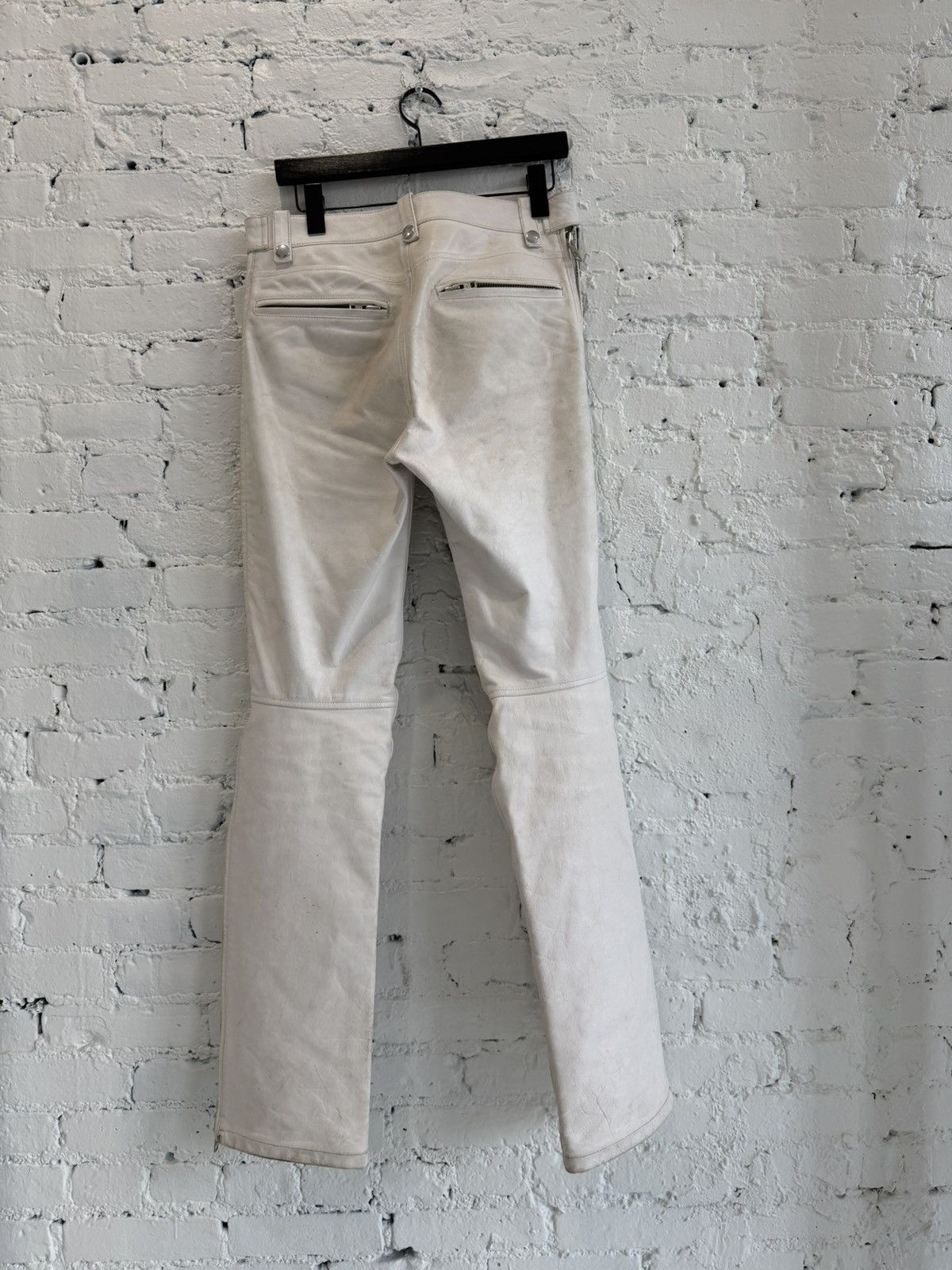 Balenciaga 2000s BALENCIAGA LEATHER BIKER PANTS Size US 28 / EU 44 - 2 Thumbnail