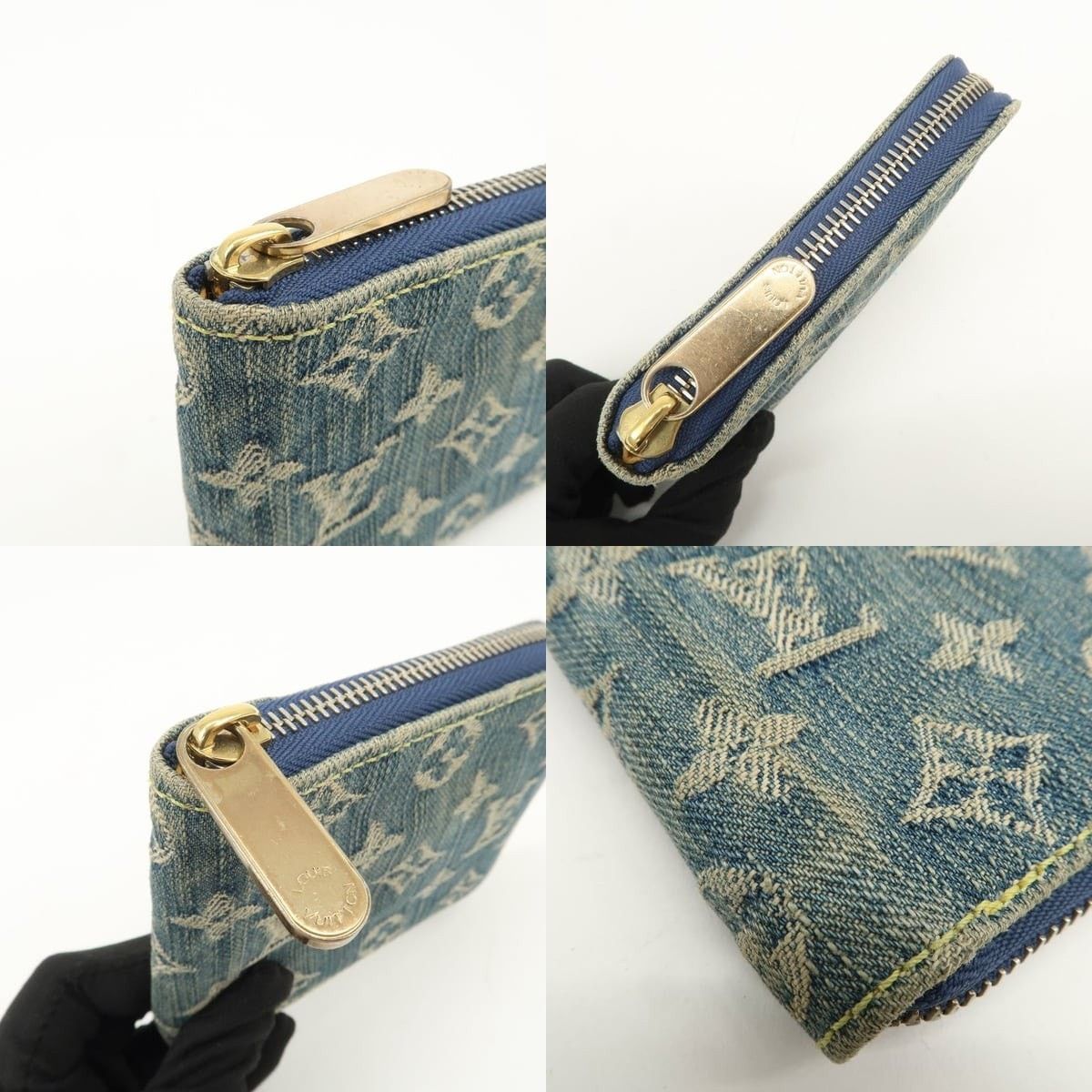 Louis Vuitton Louis Vuitton Monogram Denim Mini Zippy Wallet Blue Size ONE SIZE - 5 Thumbnail