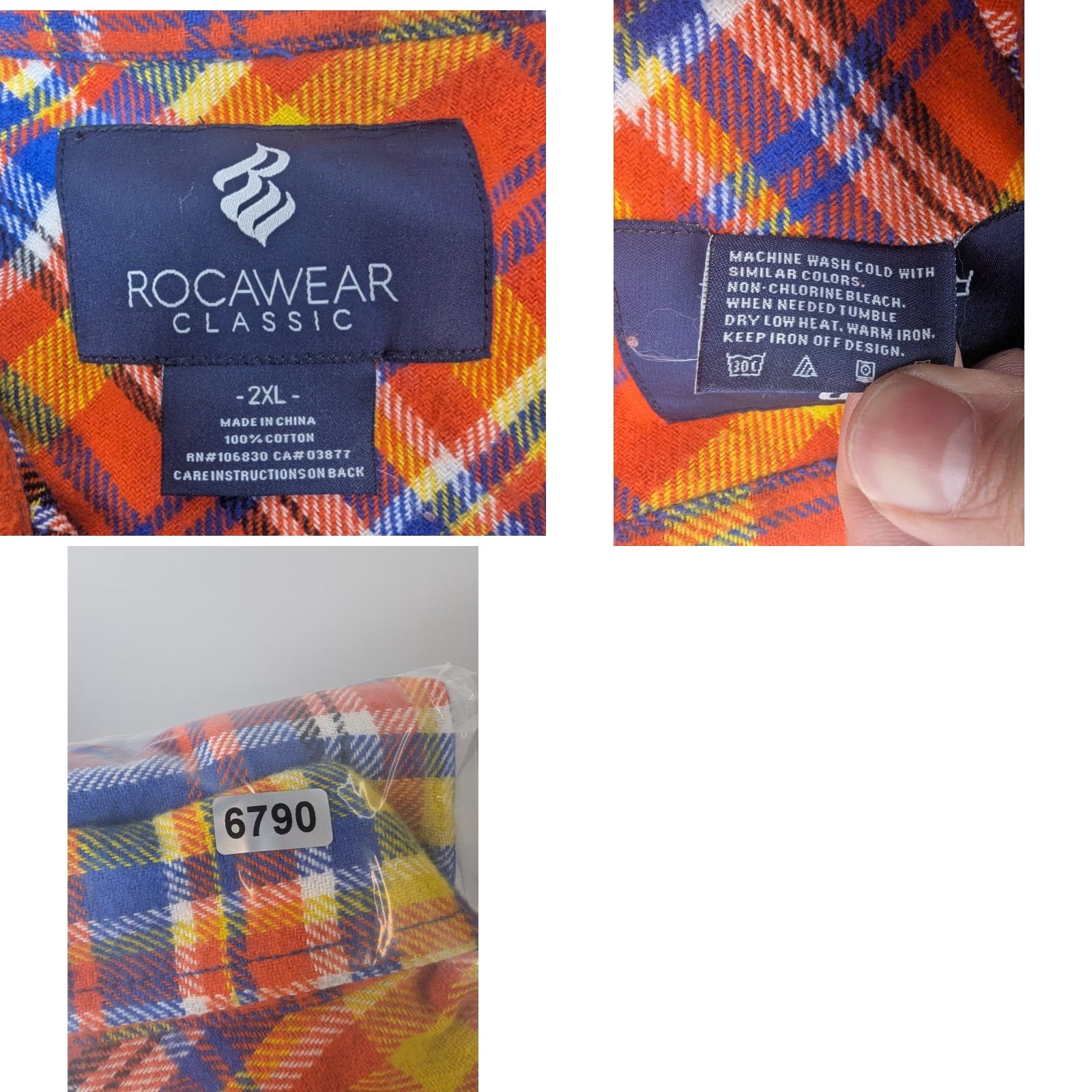 Rocawear VINTAGE Rocawear Shirt Men's 2XL Orange Plaid Button Up Long Sleeve Collared Hip Hop 90s Grunge Size US XXL / EU 58 / 5 - 8 Thumbnail