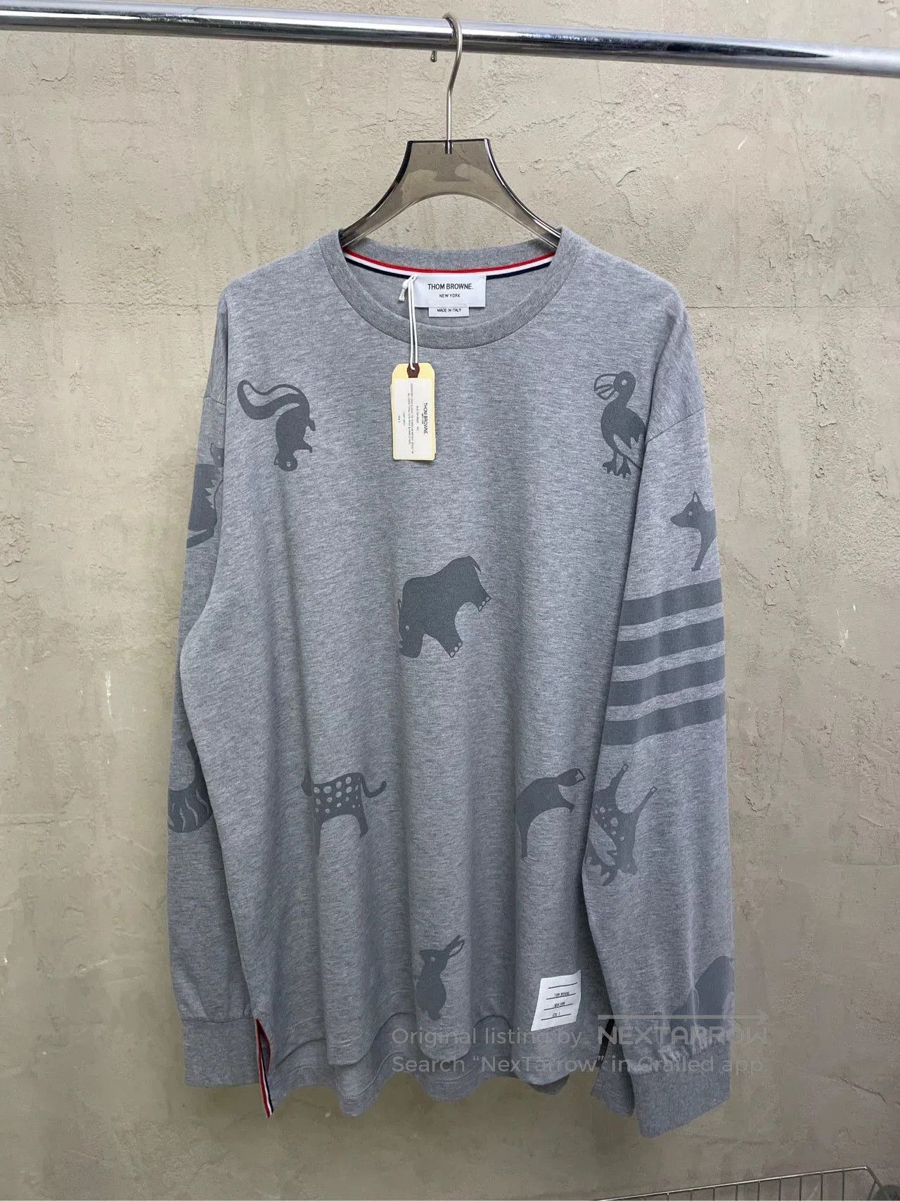 Thom Browne thom browne gray long sleeve t-shirt with print. Size US M / EU 48-50 / 2 - 2 Thumbnail