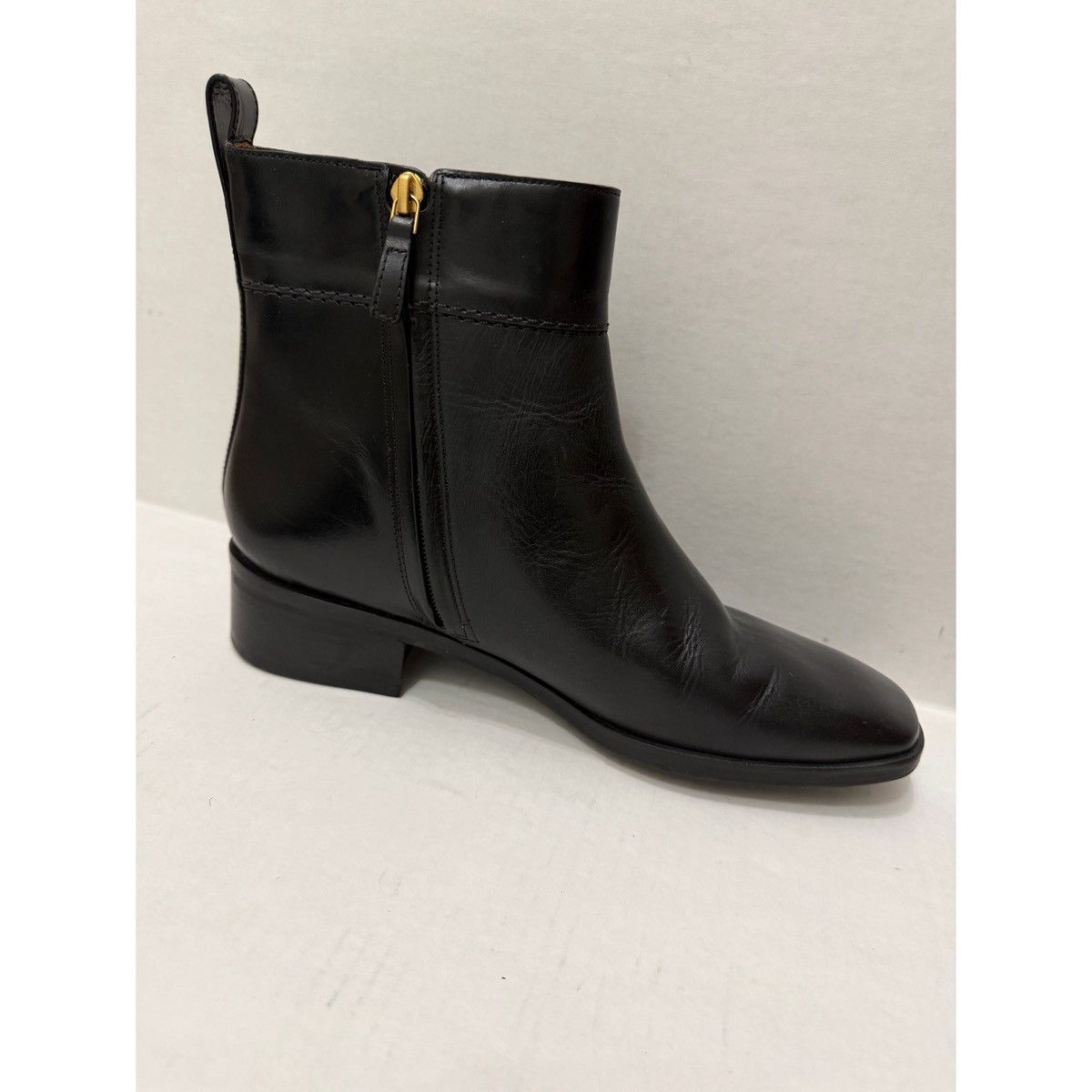 Tory Burch TORY BURCH LOGO BLACK LEATHER ANKLE BOOTS Size US 10 / IT 40 - 8 Thumbnail
