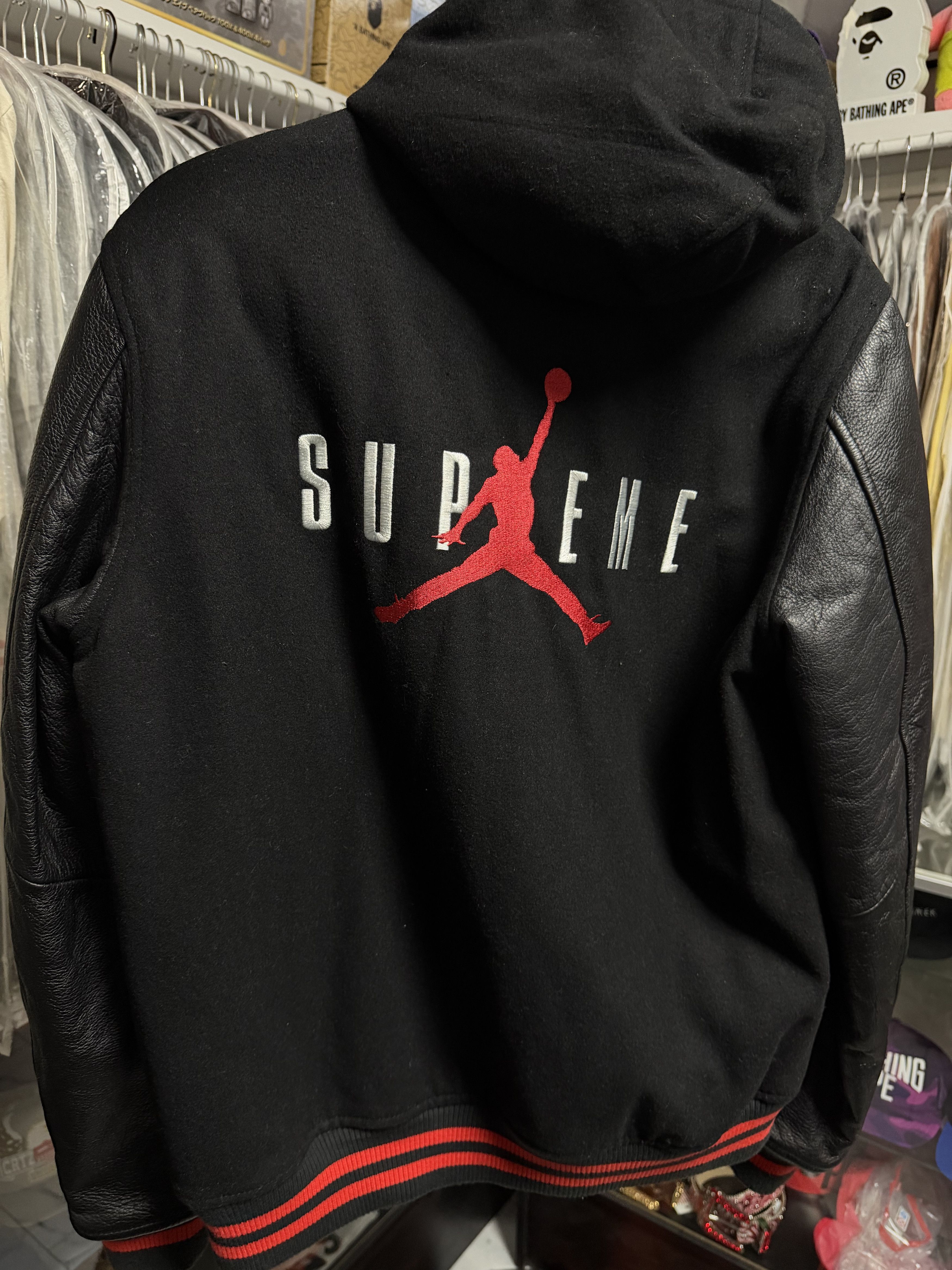 Supreme x Jordan Varsity Jacket Size Medium Gently Worn