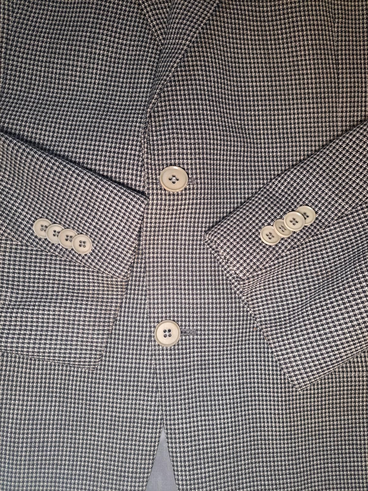 Coppley Coppley Sport Coat 42R White Black Houndstooth Check Wool Size 42R - 7 Thumbnail