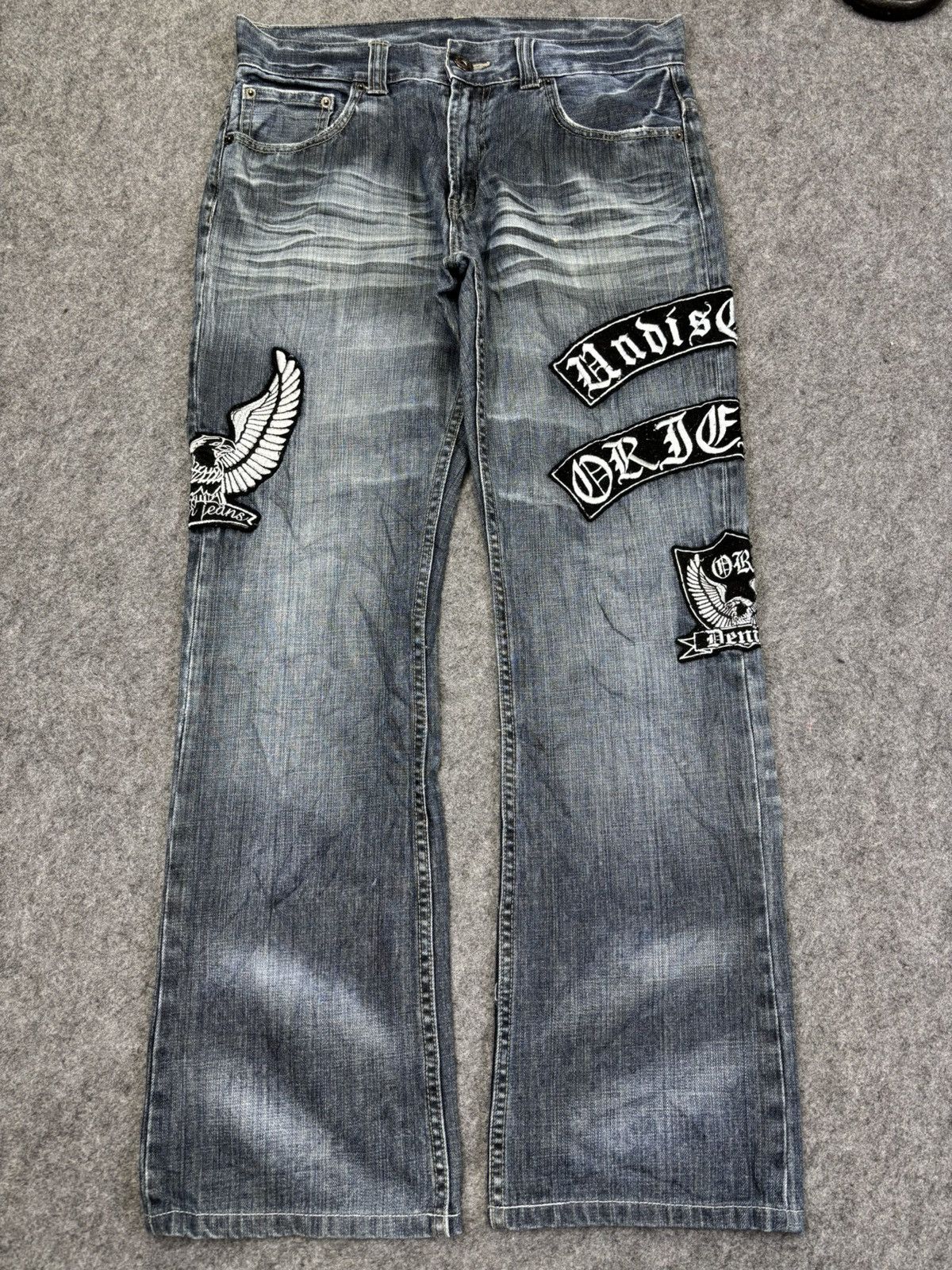 Japanese Brand 💥Flare💥Insane Oririn Crazy Fades Denim F858 Size US 33 - 18 Thumbnail
