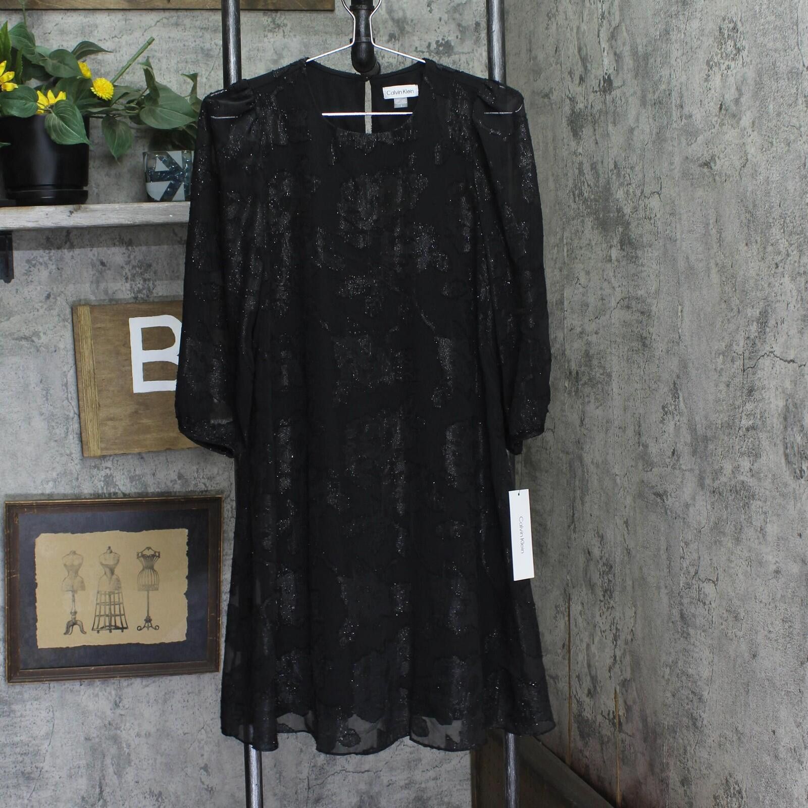 Calvin Klein Nwt Calvin Klein 3/4-sleeve Shift Dress Cd4hgd2w Black 2 Size XS / US 0-2 / IT 36-38 - 1 Thumbnail