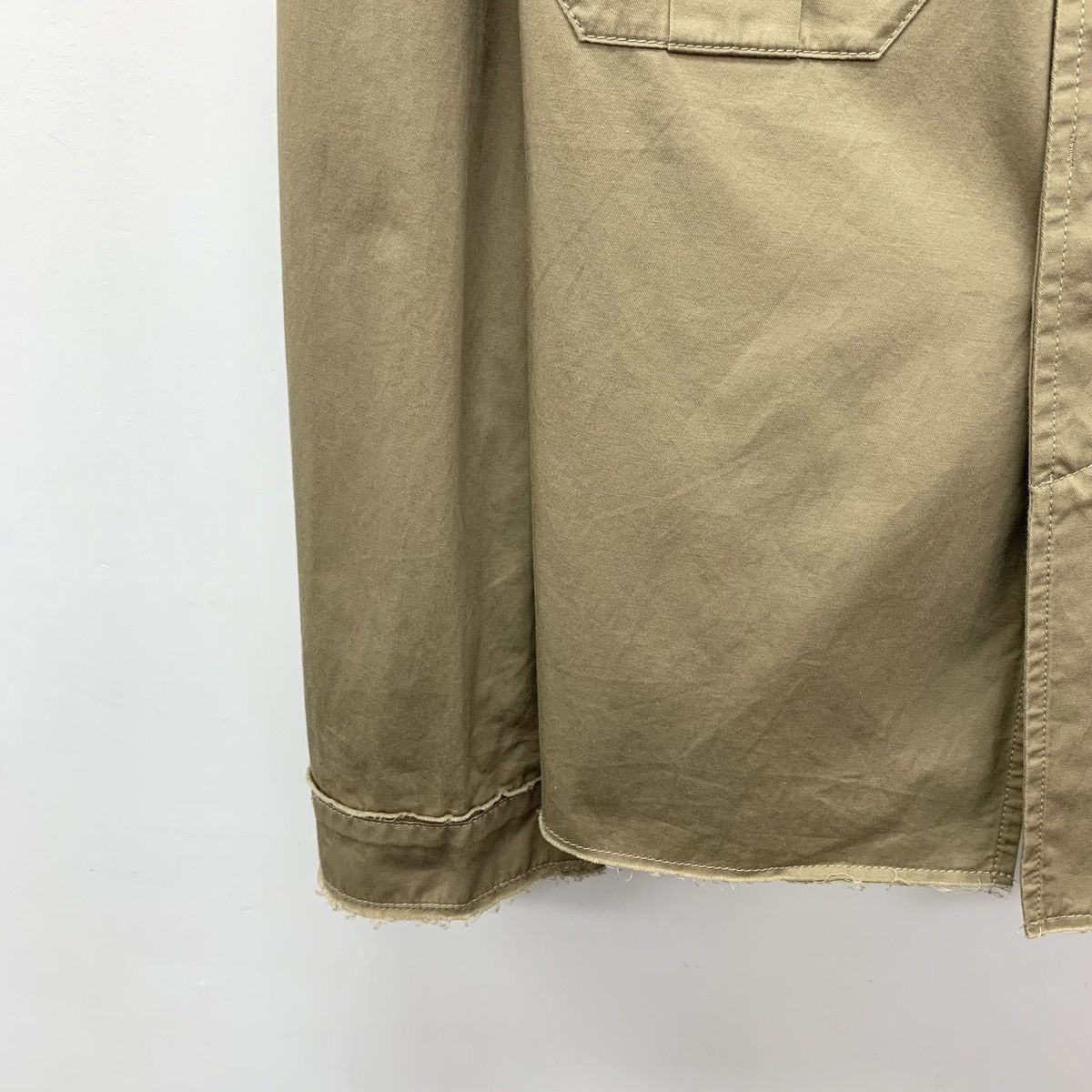 Celine Celine Army Green Linen Blend Long Sleeve Shirt K26WX Size S / US 4 / IT 40 - 4 Thumbnail