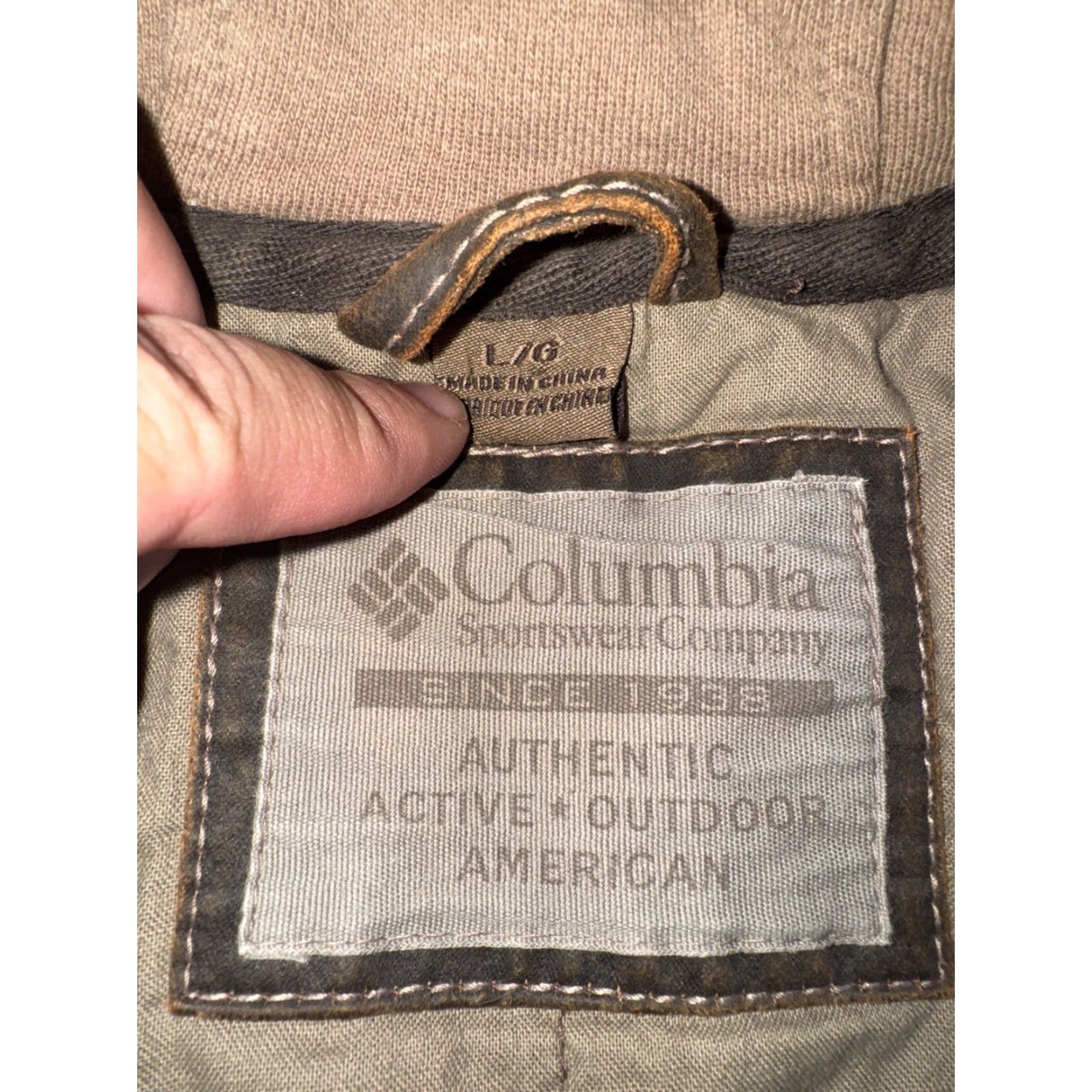 Vintage Columbia Hooded Jacket Brown Men’s Large L | Faux Leather Motorcycle Style, Outer Shell, 20x23, Pre-owned, Hooded, Regular 20x23 Size US L / EU 52-54 / 3 - 4 Thumbnail