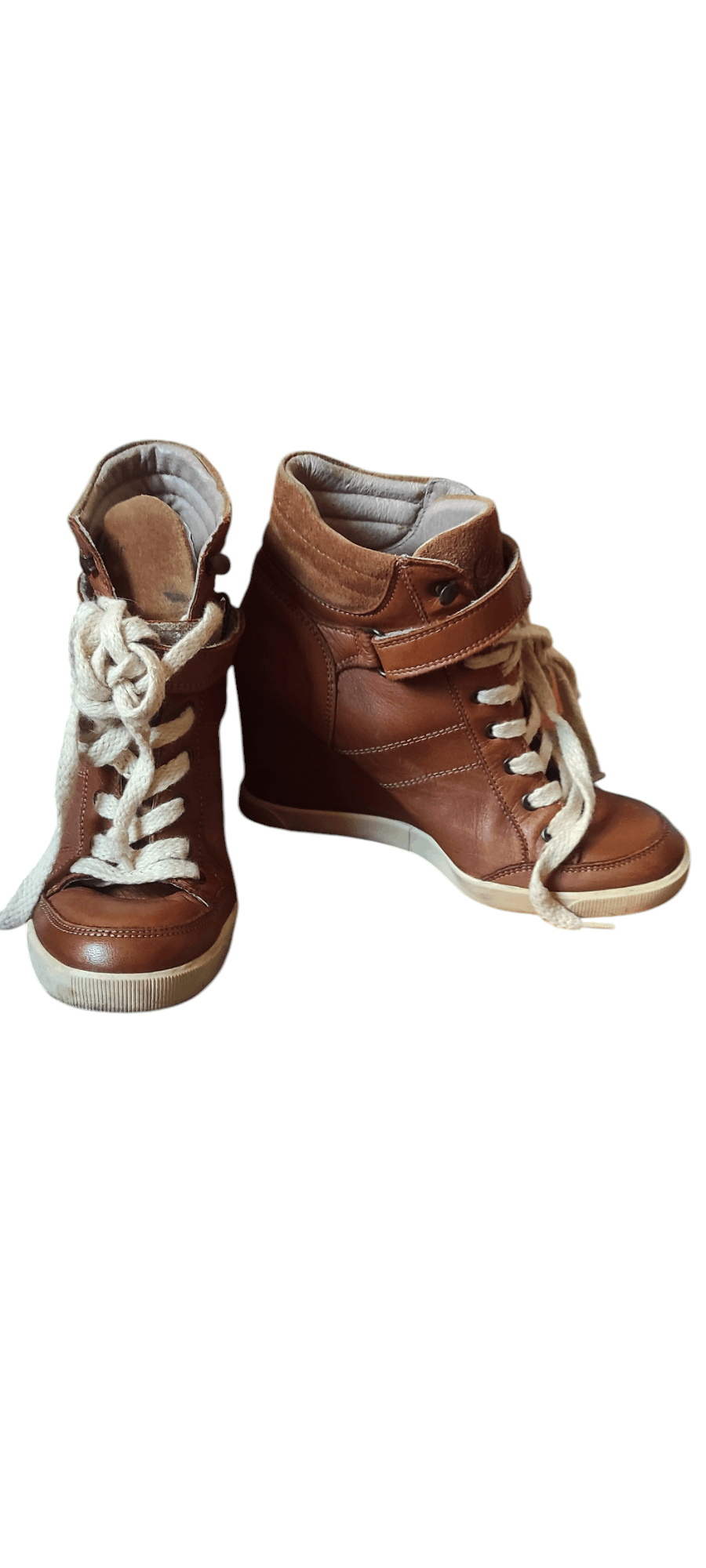 Buffalo London × Leather Buffalo London Brown leather Bull Boxer Wedge Ankle Boots Size US 7 / IT 37 - 4 Thumbnail