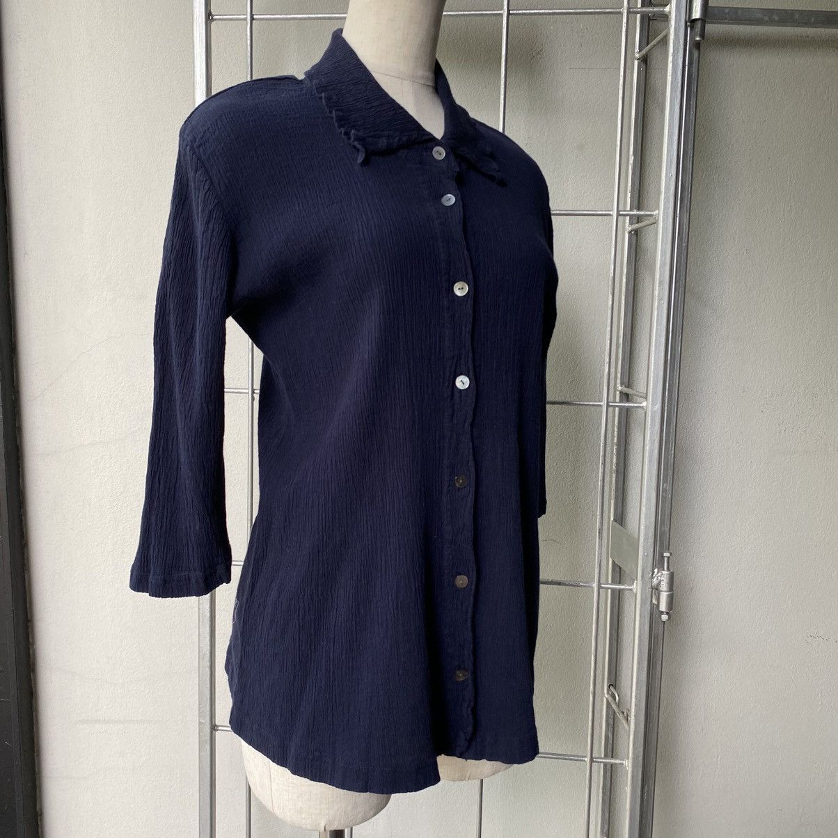 Tsumori Chisato Tsumori chisato Dark Blue Stretch Button-Up Shirt Size XS / US 0-2 / IT 36-38 - 15 Thumbnail