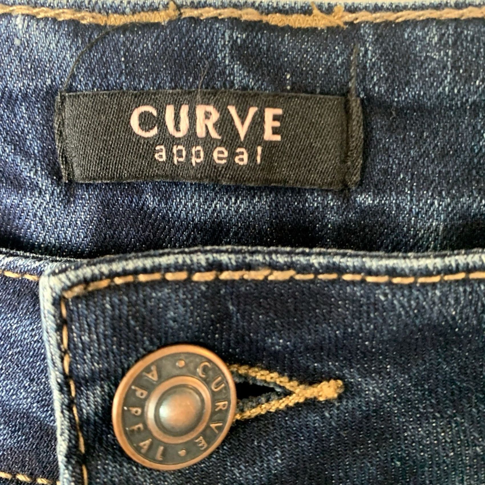 Vintage Curve Appeal Jeans Women 14 Blue Straight Leg NWT Size 36" / US 14 / IT 50 - 4 Thumbnail