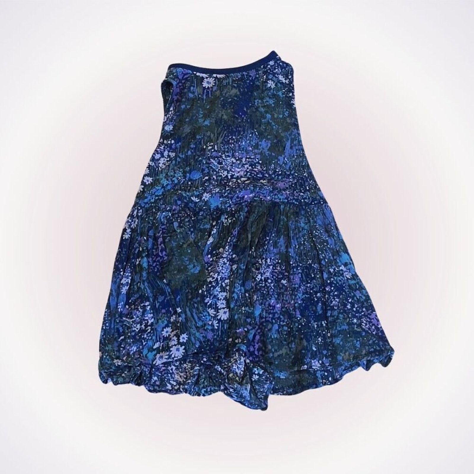 Other Blue Floral Open Back Sleeveless Romper | Sz S (NO SIZE TAG) Size 27" / US 4 / IT 40 - 1 Thumbnail
