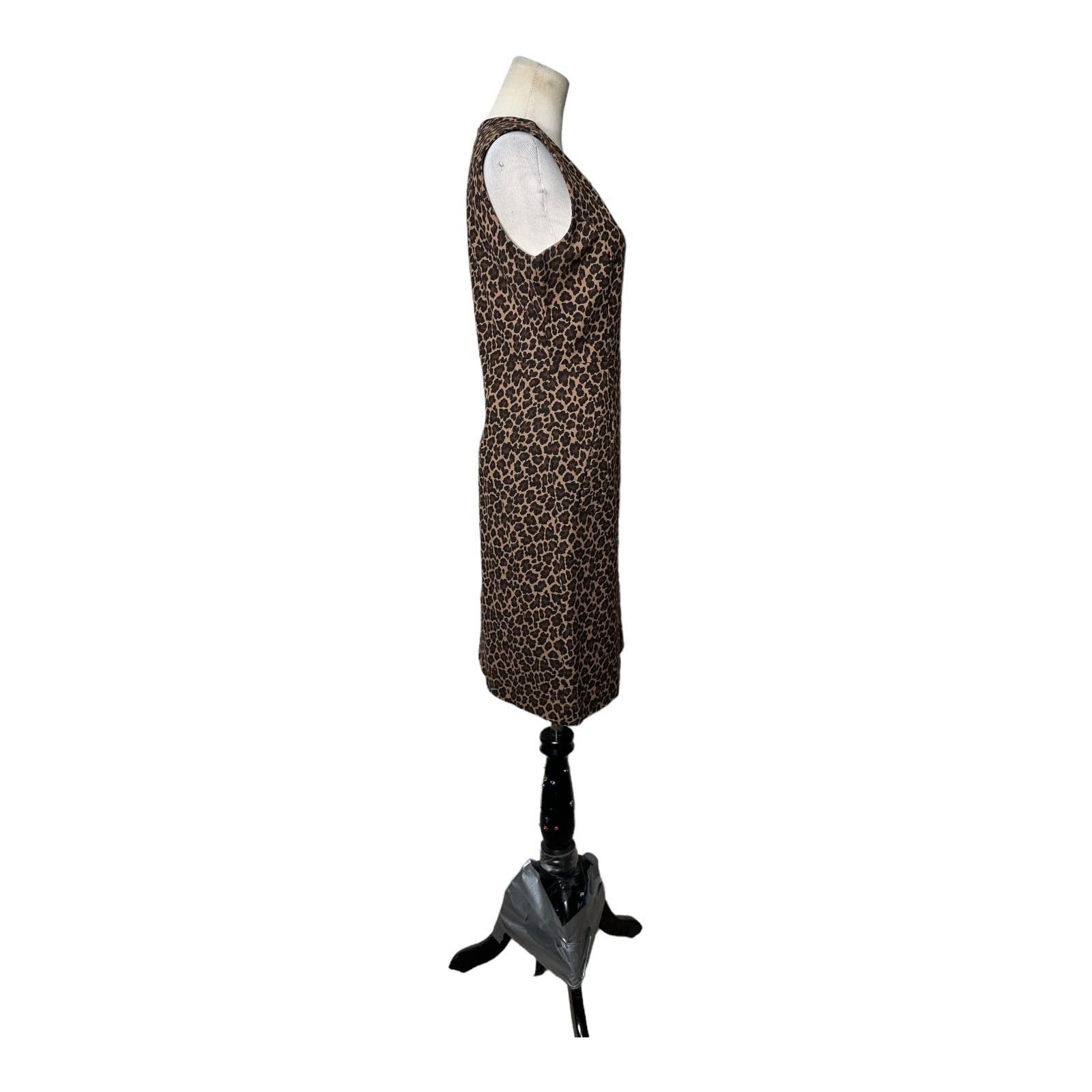 Lands' End Lands’ End brown animal print sleeveless sheath Dress size 8 Size M / US 6-8 / IT 42-44 - 4 Thumbnail