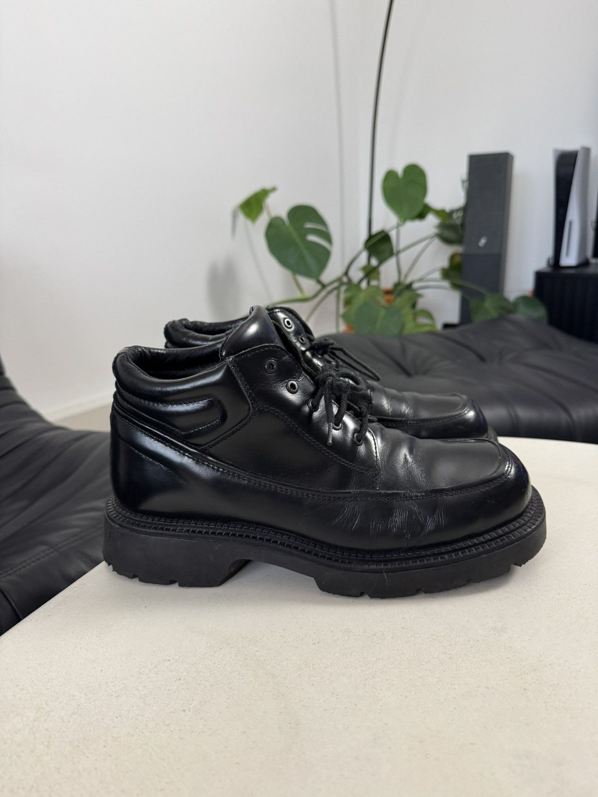Leather Rare Vintage Avant Garde Platform Derby Leather Boots Grail Size US 9.5 / EU 42-43 - 3 Thumbnail
