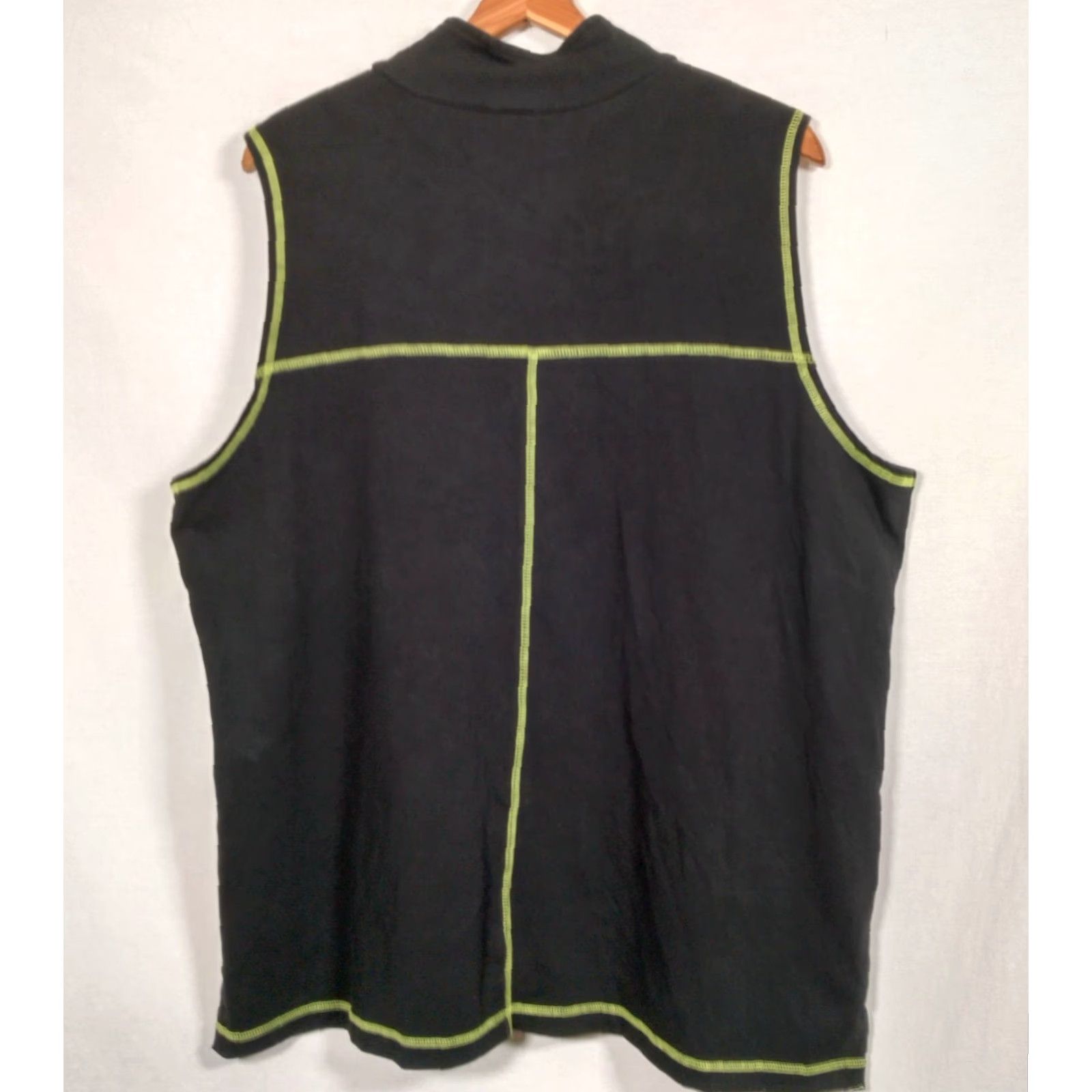 Quacker Factory VINTAGE The Quacker Factory Zip Vest Womens Plus 1X Black Daisy Rhinestones Knit Cotton Blends Shirt Style Size XL / US 12-14 / IT 48-50 - 2 Thumbnail