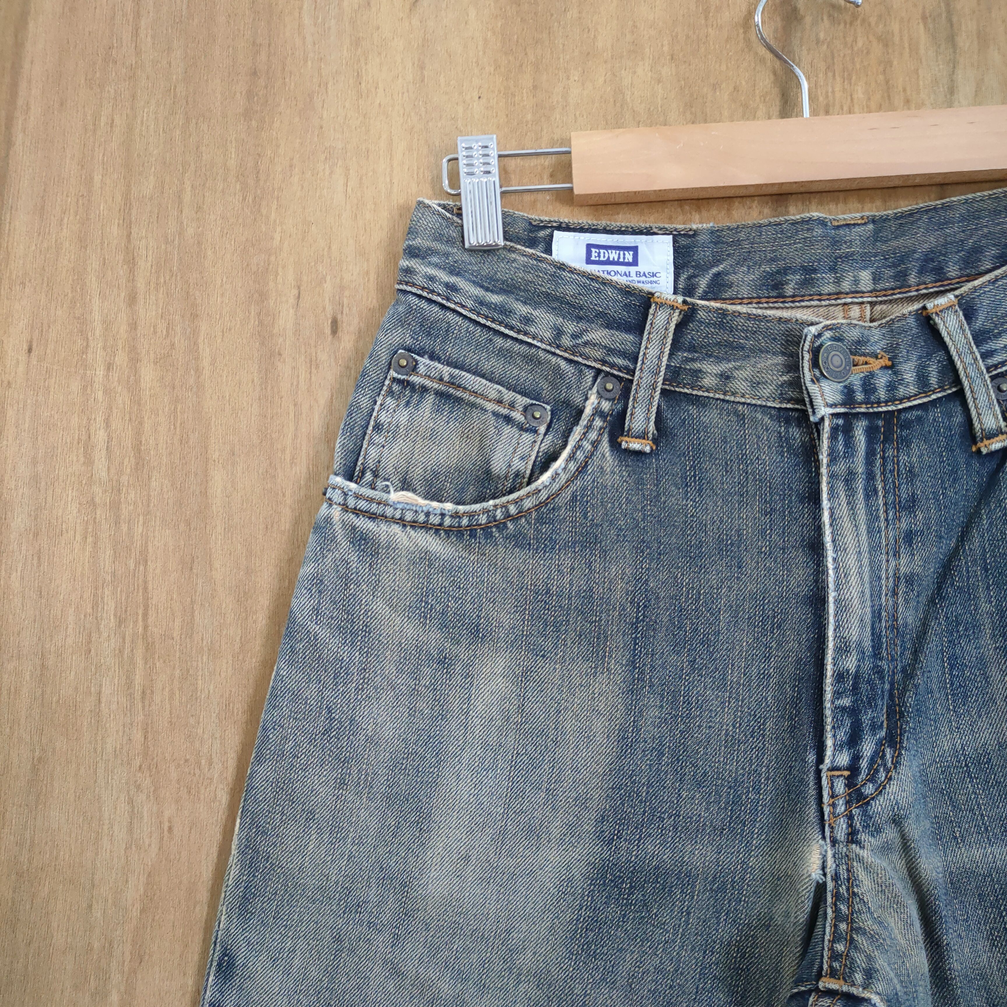 Edwin VINTAGE JAPAN EDWIN DISTRESSED JEANS PANTS Size US 28 / EU 44 - 5 Thumbnail