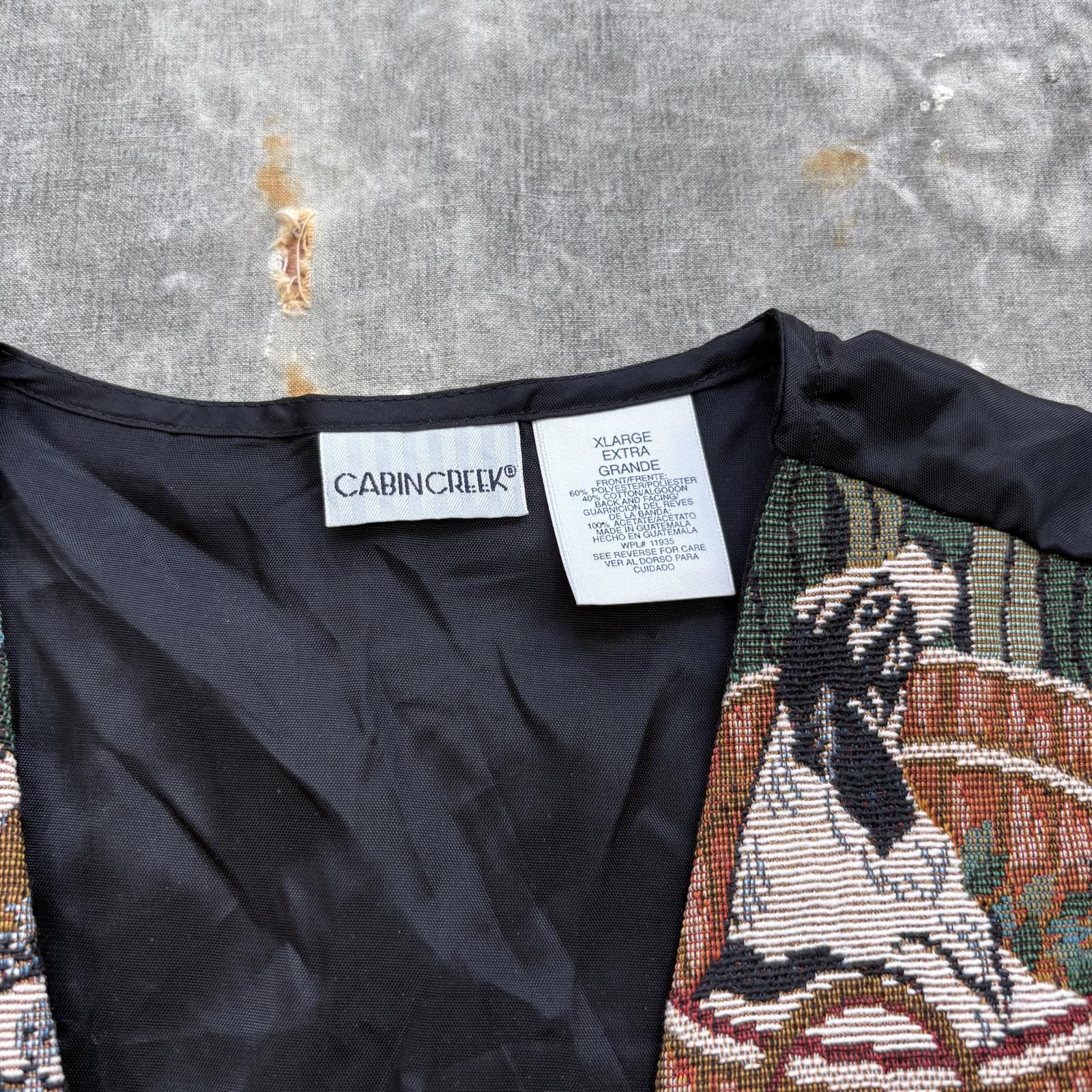 Cabin Creek Vintage 90s Y2K Cute Dogs Tapestry Unique Cottage Indie Vest Size XL / US 12-14 / IT 48-50 - 2 Thumbnail