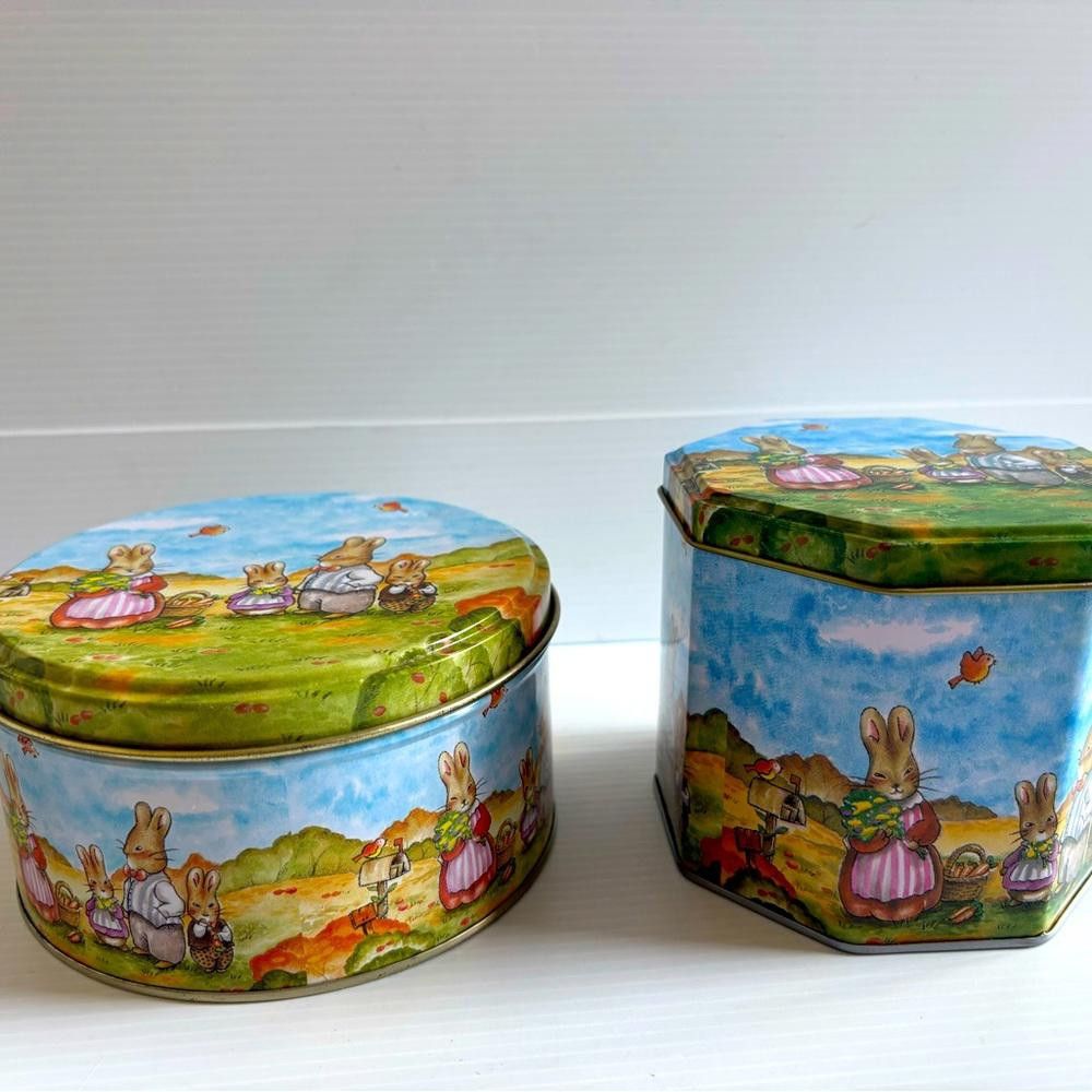 Designer 2 Easter Tins with Bunnies Size ONE SIZE - 1 Thumbnail