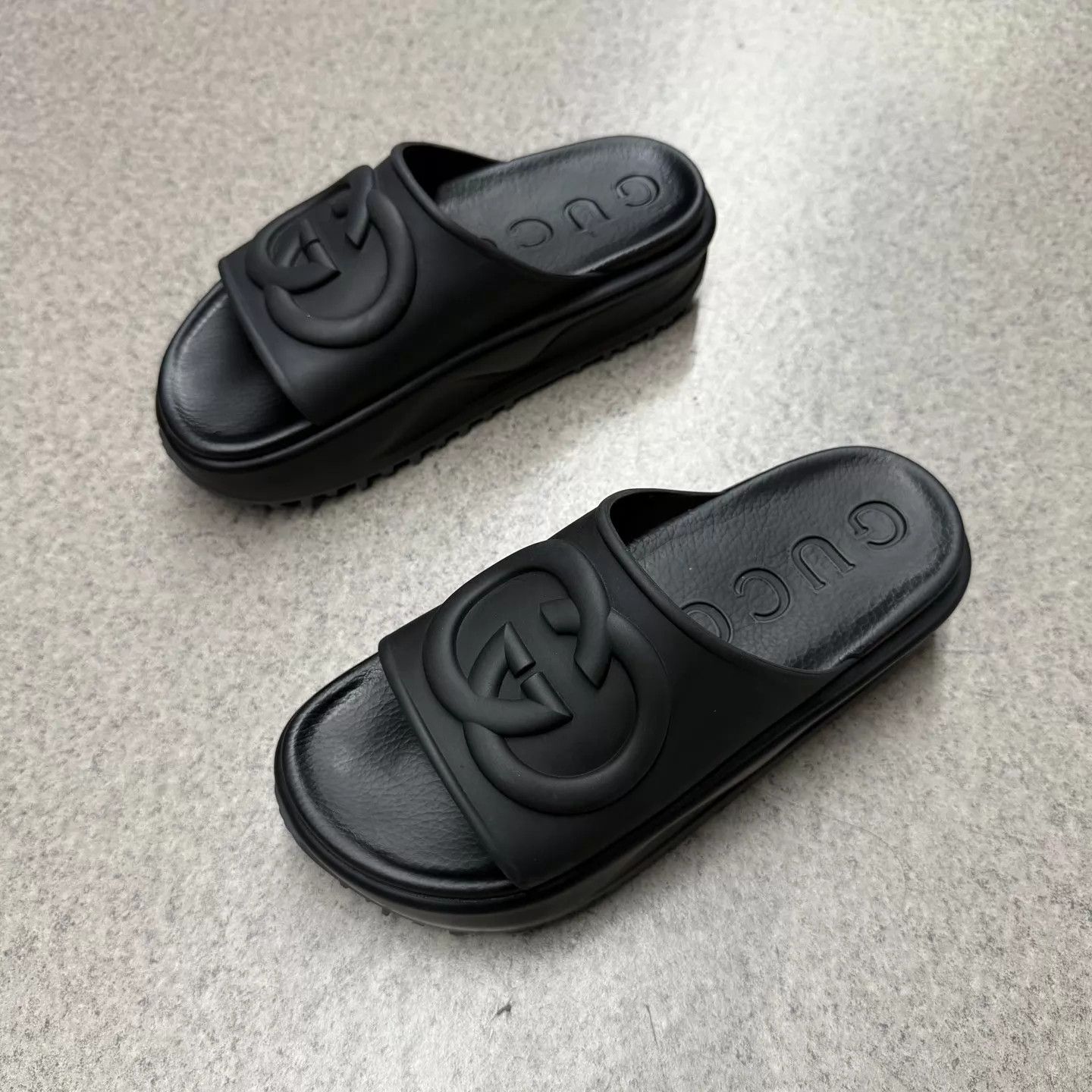 Gucci GUCCI Interlocking Black Platform Slipper 37 New Worn Once Size US 6.5 / IT 36.5 - 5 Thumbnail