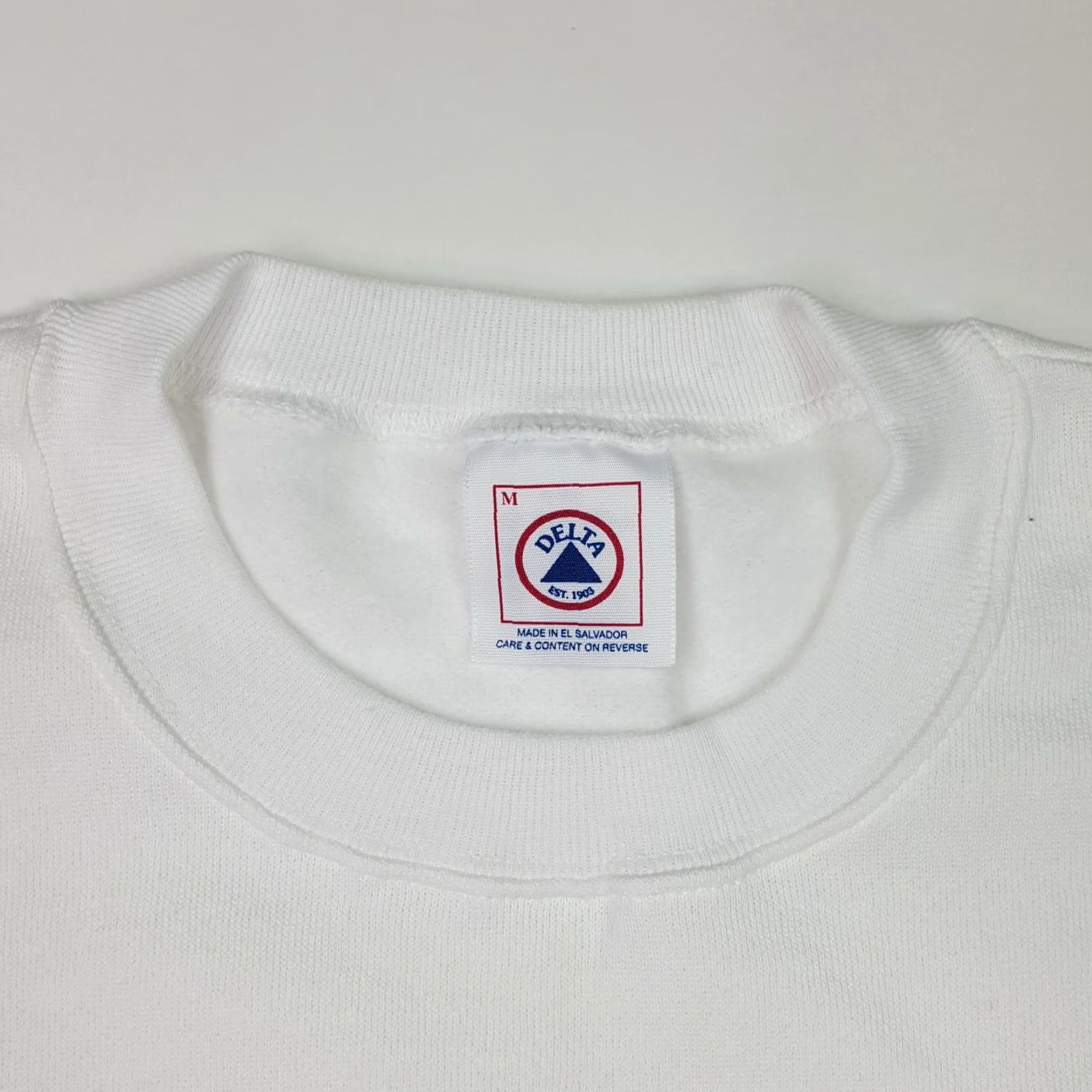 Delta VINTAGE Delta White Crewneck Sweatshirt M - 90s, Retro, College, Music, University - Men’s Pullover Cotton Blend Blank Graphic Print All Seasons Size US M / EU 48-50 / 2 - 2 Thumbnail